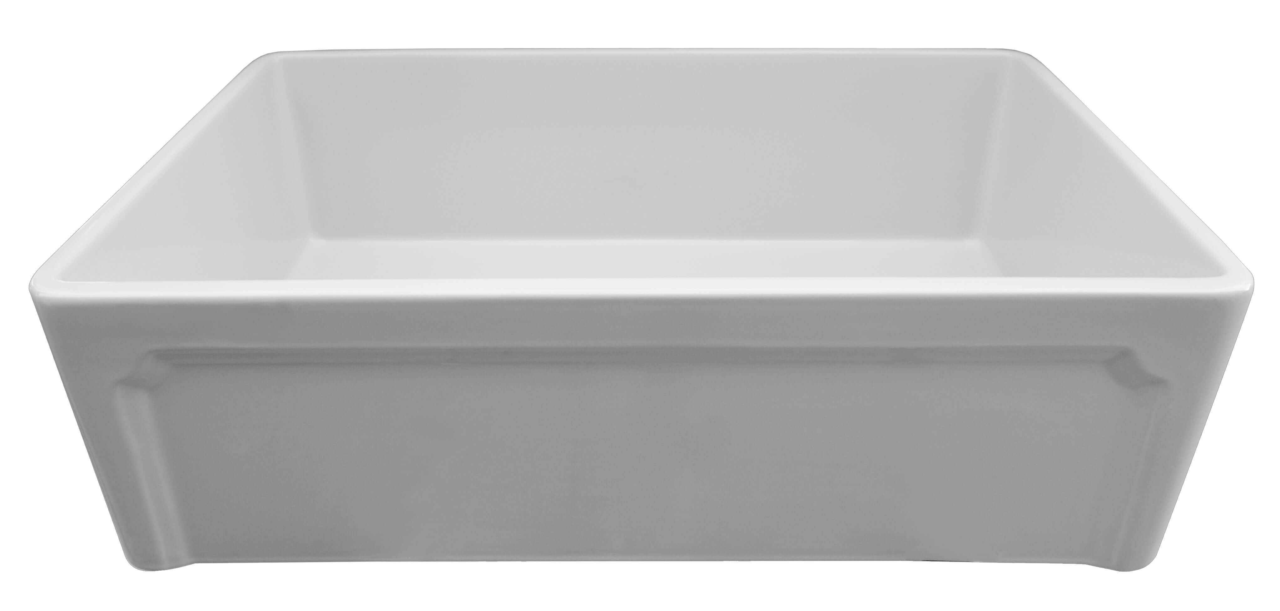 ALFI brand AB3020SB-W 30 inch White Reversible Single Fireclay Farmhouse Kitchen Sink Angled Front Design