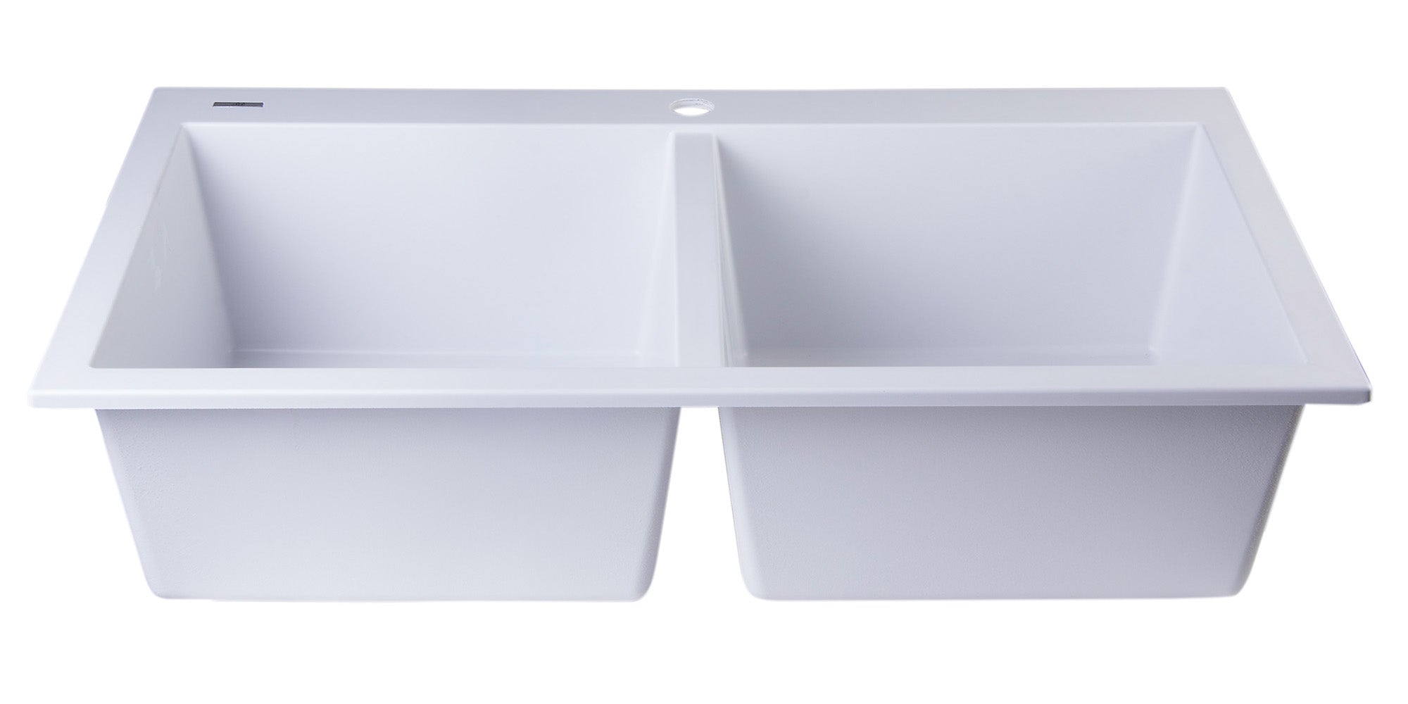 Alternate Image for ALFI White 34" Drop-In Double Bowl Granite Composite Kitchen Sink, AB3420DI-W