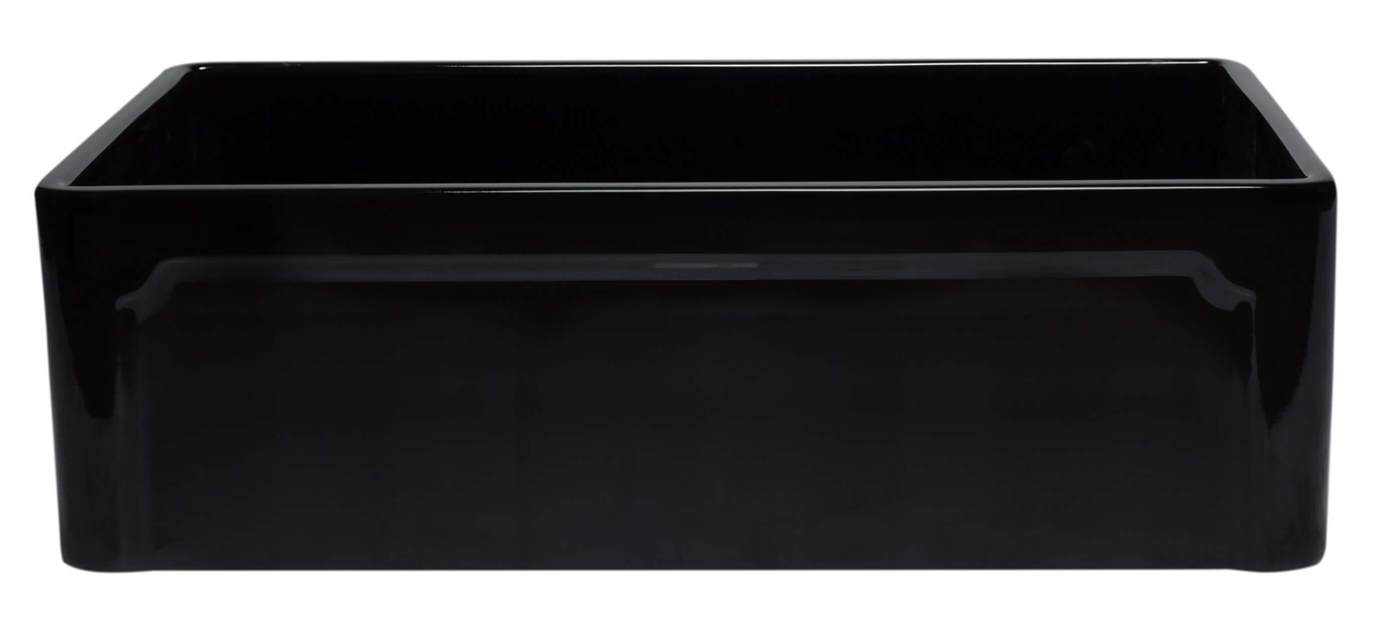 ALFI 33" Single Bowl Fireclay Farmhouse Apron Sink, Black Gloss, AB3320SB-BG - The Sink Boutique