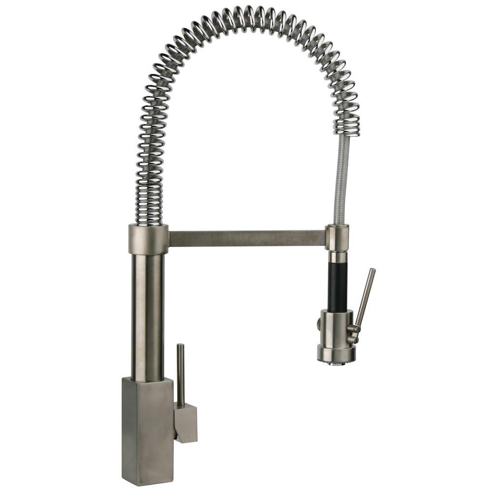 Alternate Image for Latoscana Dax Single Handle Kitchen Faucet with Spring Spout, Brushed Nickel, 84PW557