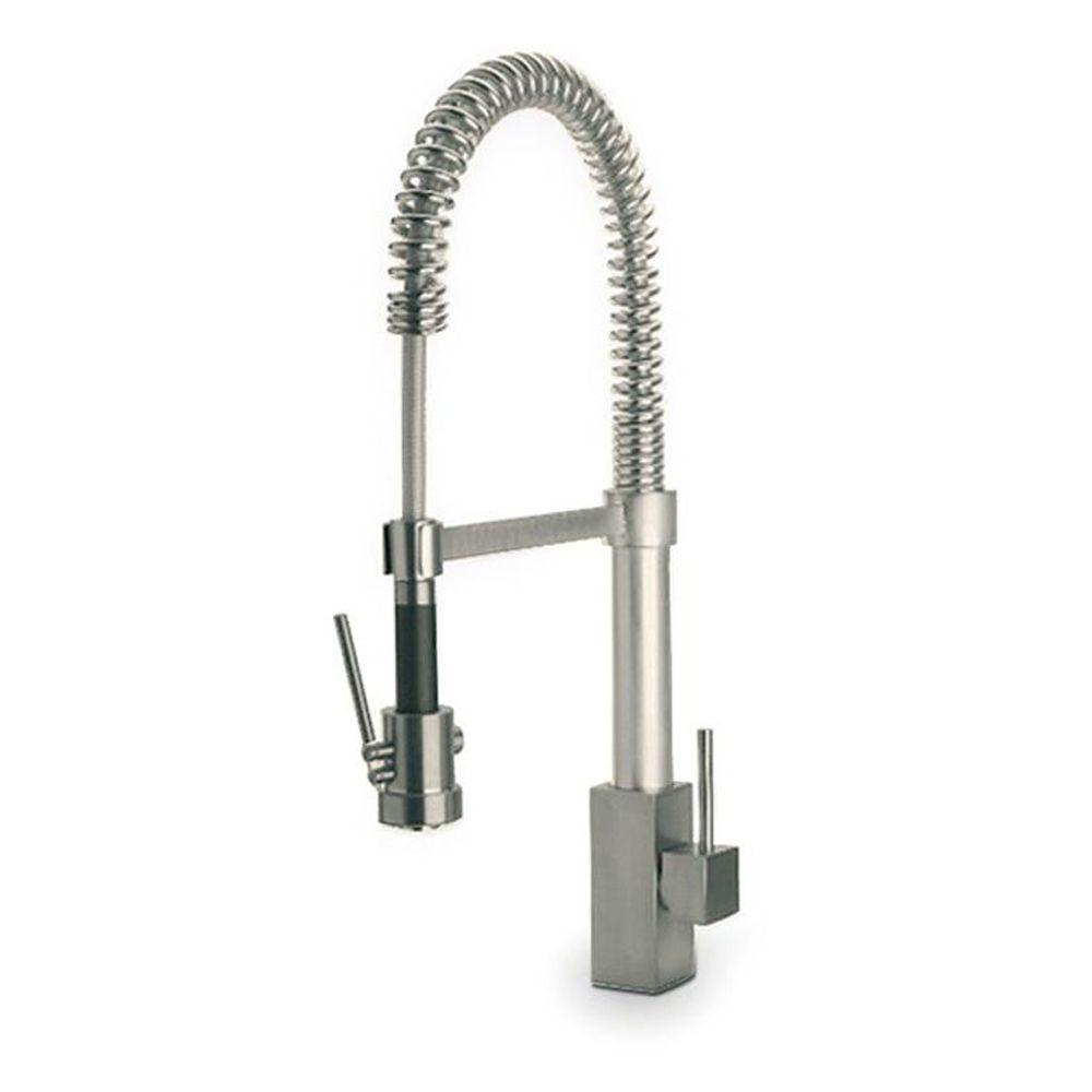 Latoscana Dax Single Handle Kitchen Faucet with Spring Spout, Brushed Nickel, 84PW557 - The Sink Boutique