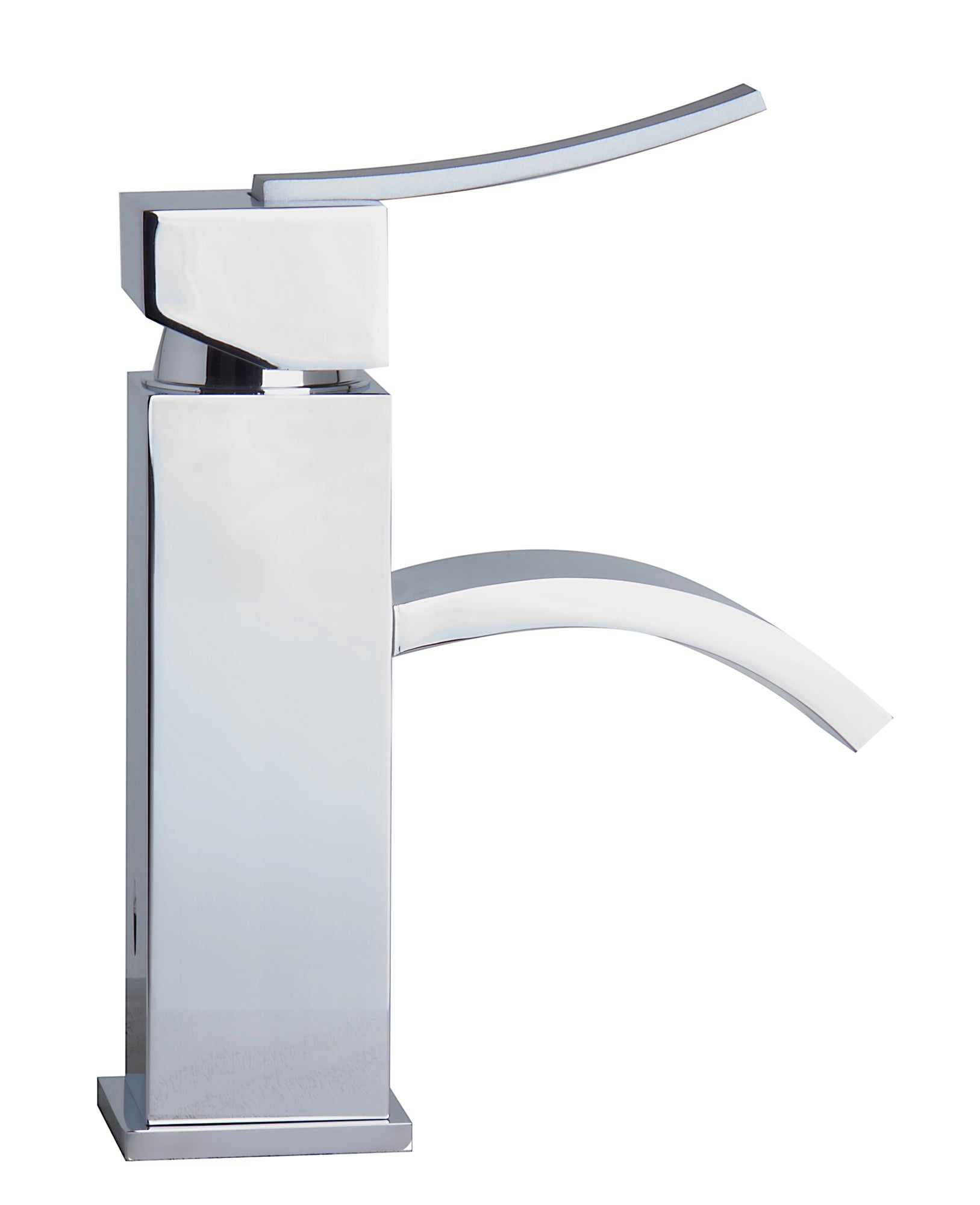 Alternate Image for ALFI Polished Chrome Square Body Curved Spout Single Lever Bathroom Faucet, AB1258-PC