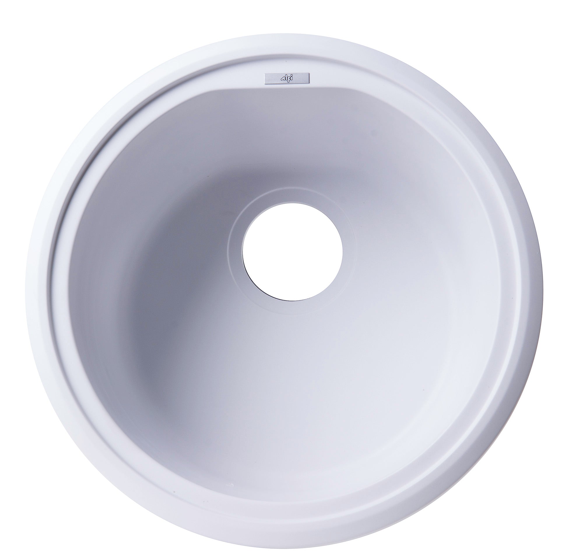 Alternate Image for ALFI White 17" Drop-In Round Granite Composite Kitchen Prep Sink, AB1717DI-W