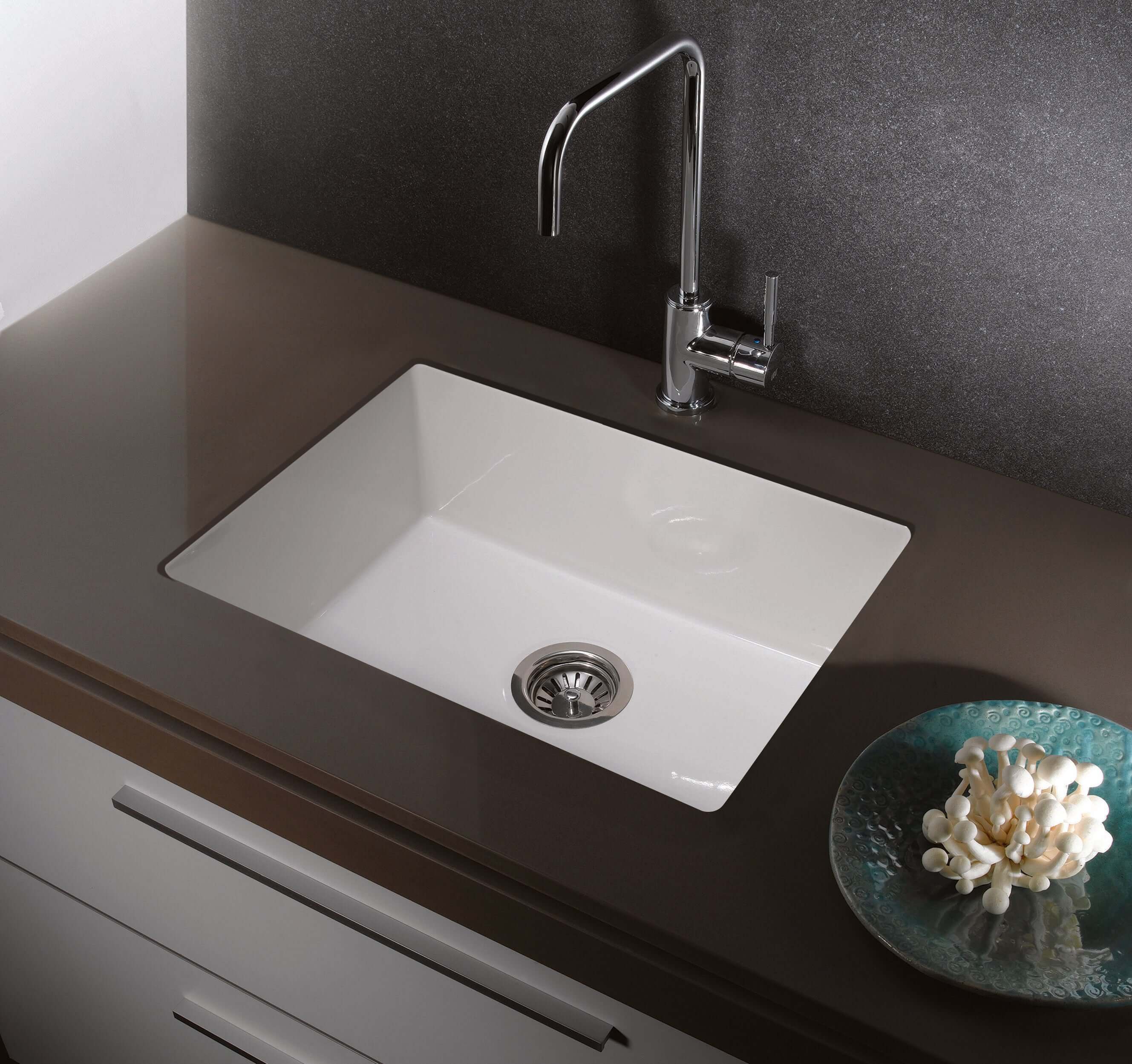 Alternate Image for ALFI brand AB2317 23" White Fireclay Undermount Kitchen Sink