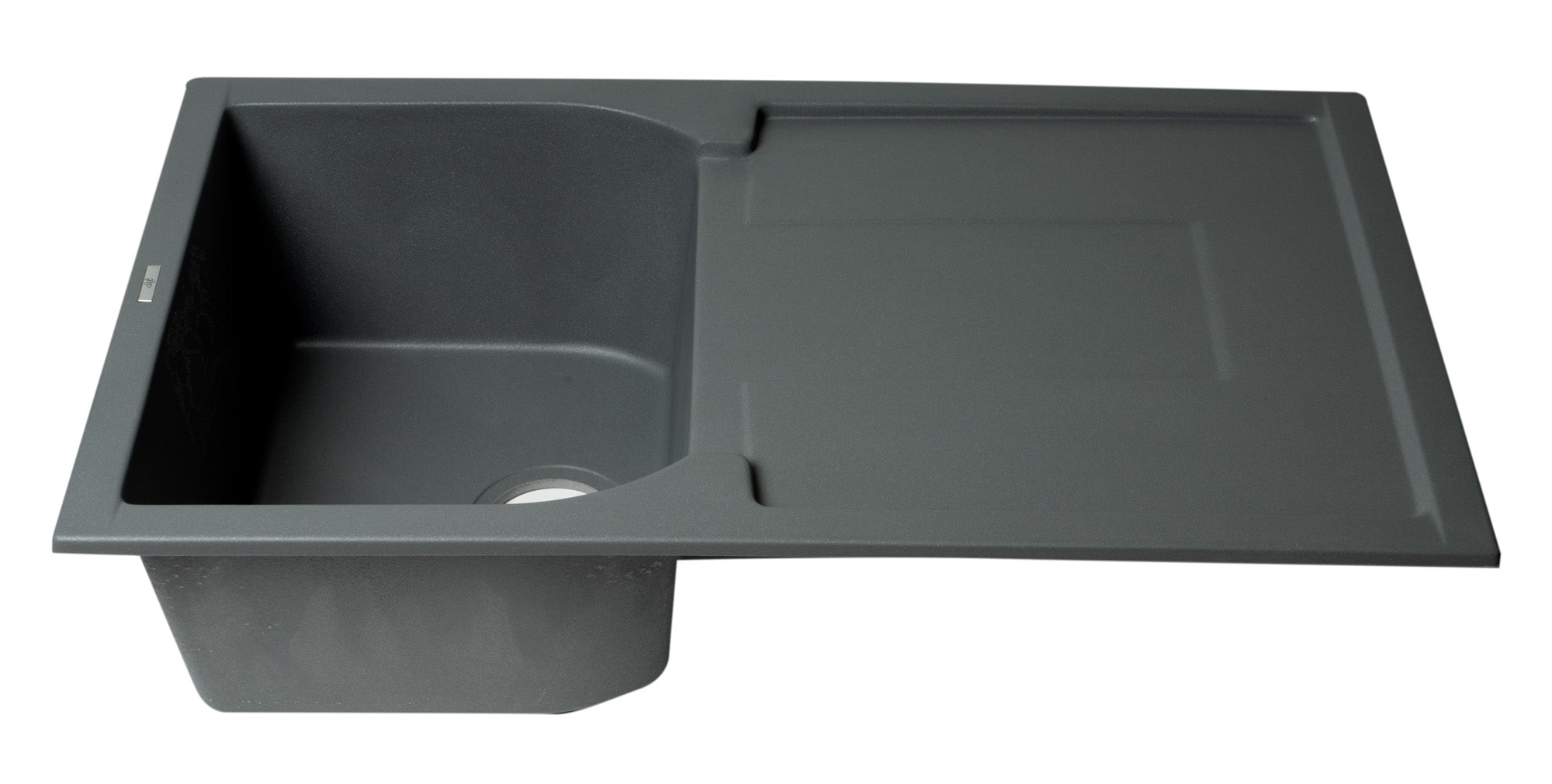 Alternate Image for ALFI brand AB1620DI-T Titanium 34" Single Bowl Granite Composite Kitchen Sink with Drainboard