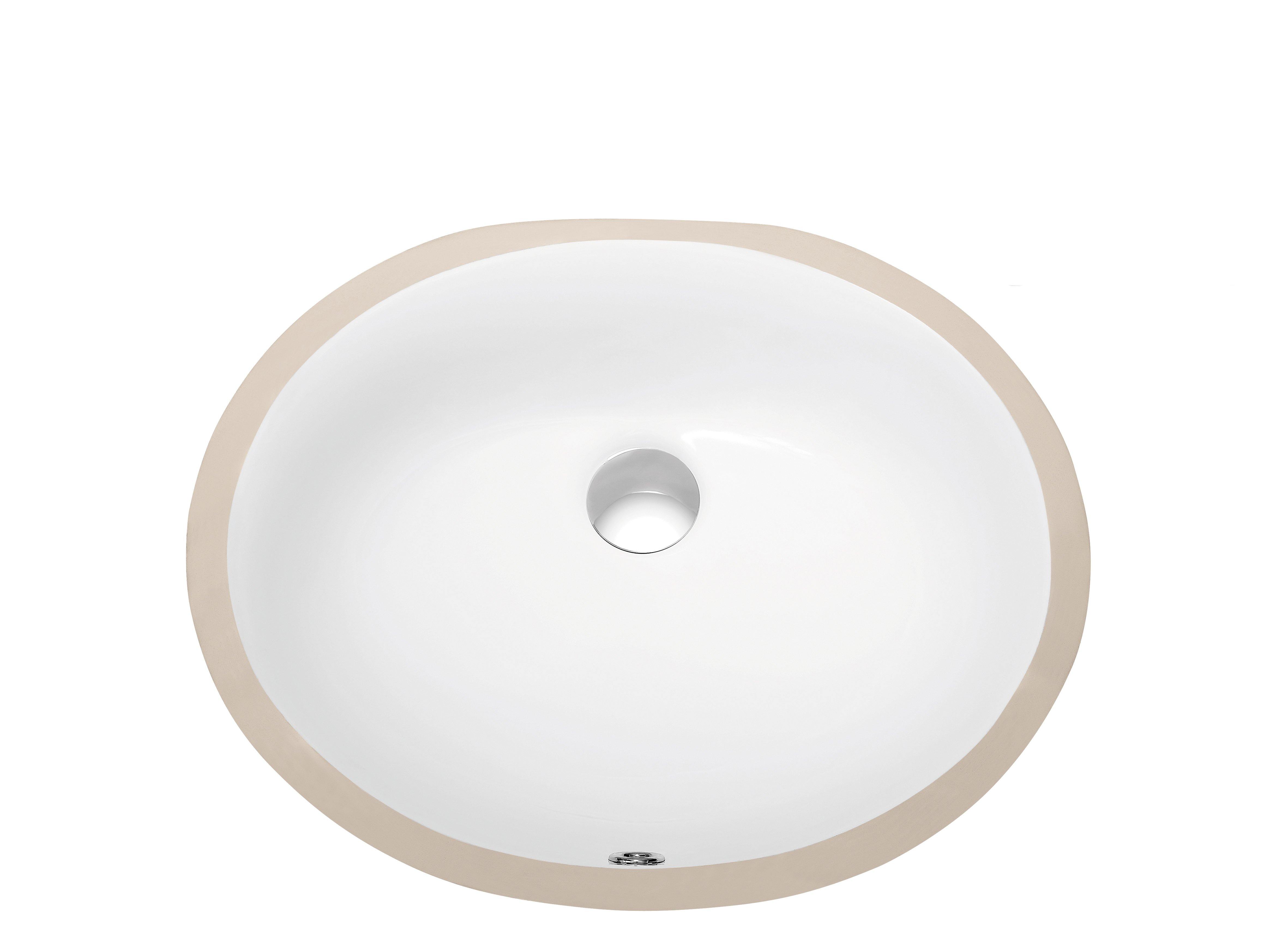 Dawn 19" Ceramic Undermount Bathroom Sink, White, Round, CUSN007A00