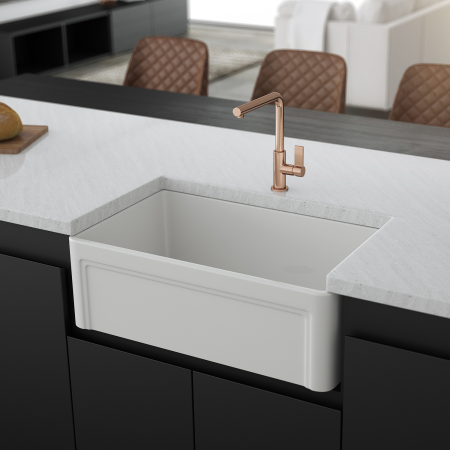 Alternate Image for Crestwood 30" White Fireclay Farmhouse Sink, Casement/Smooth Front, CW-8130-W