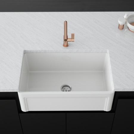 Alternate Image for Crestwood 30" White Fireclay Farmhouse Sink, Casement/Smooth Front, CW-8130-W