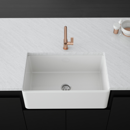 Alternate Image for Crestwood 30" White Fireclay Farmhouse Sink, Casement/Smooth Front, CW-8130-W