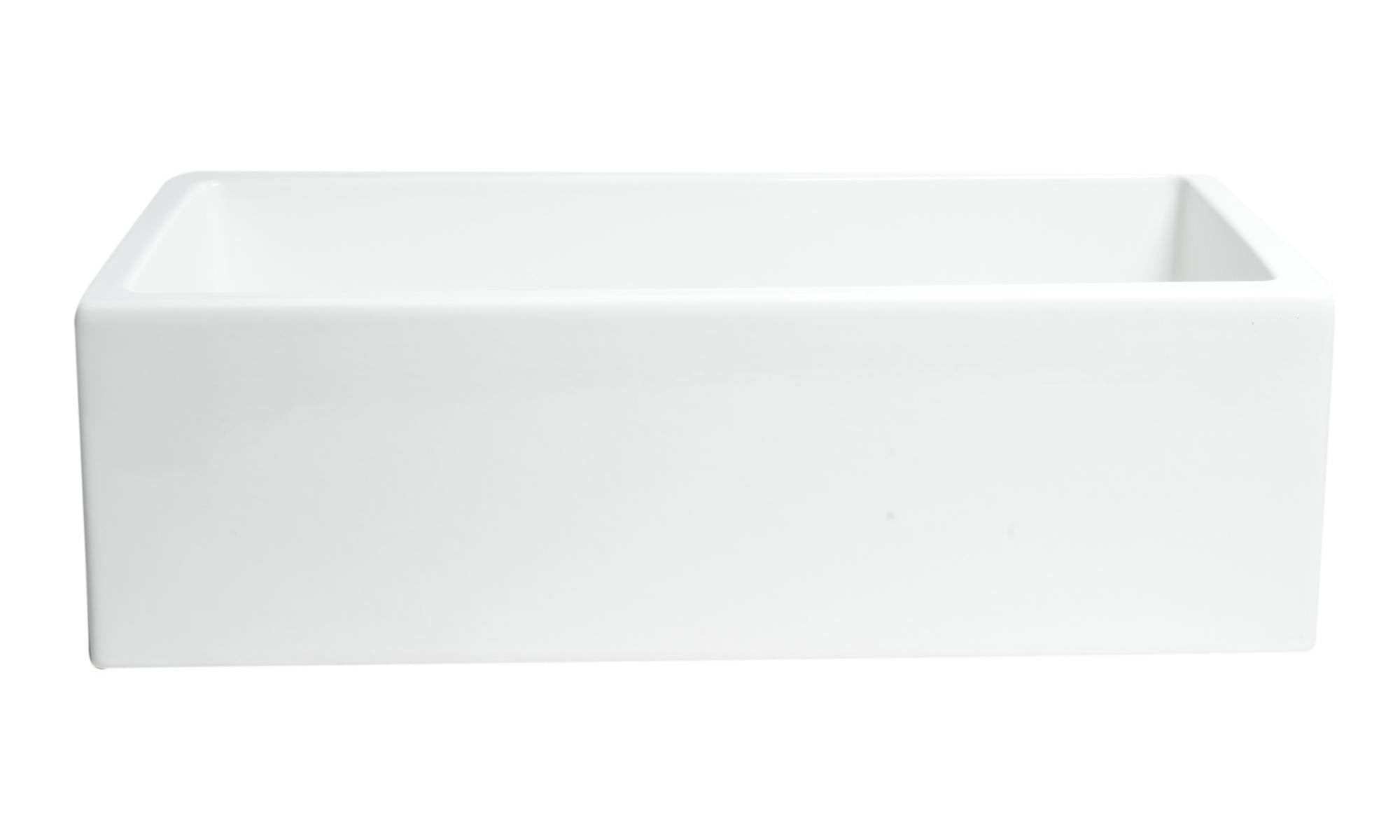 Alternate Image for ALFI 33" Fireclay Farmhouse Kitchen Sink, Single Bowl, Reversible, White, AB3318HS-W