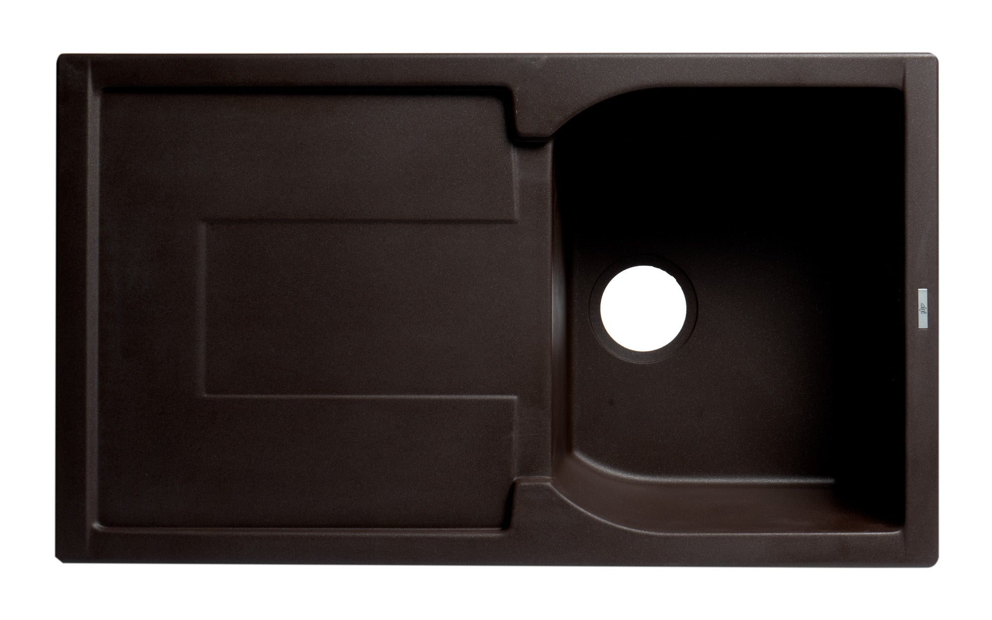 Alternate Image for ALFI brand AB1620DI-C Chocolate 34" Single Bowl Granite Composite Kitchen Sink with Drainboard