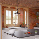 ALFI 34" Single Bowl Granite Composite Kitchen Sink with Drainboard, White, AB1620DI-W