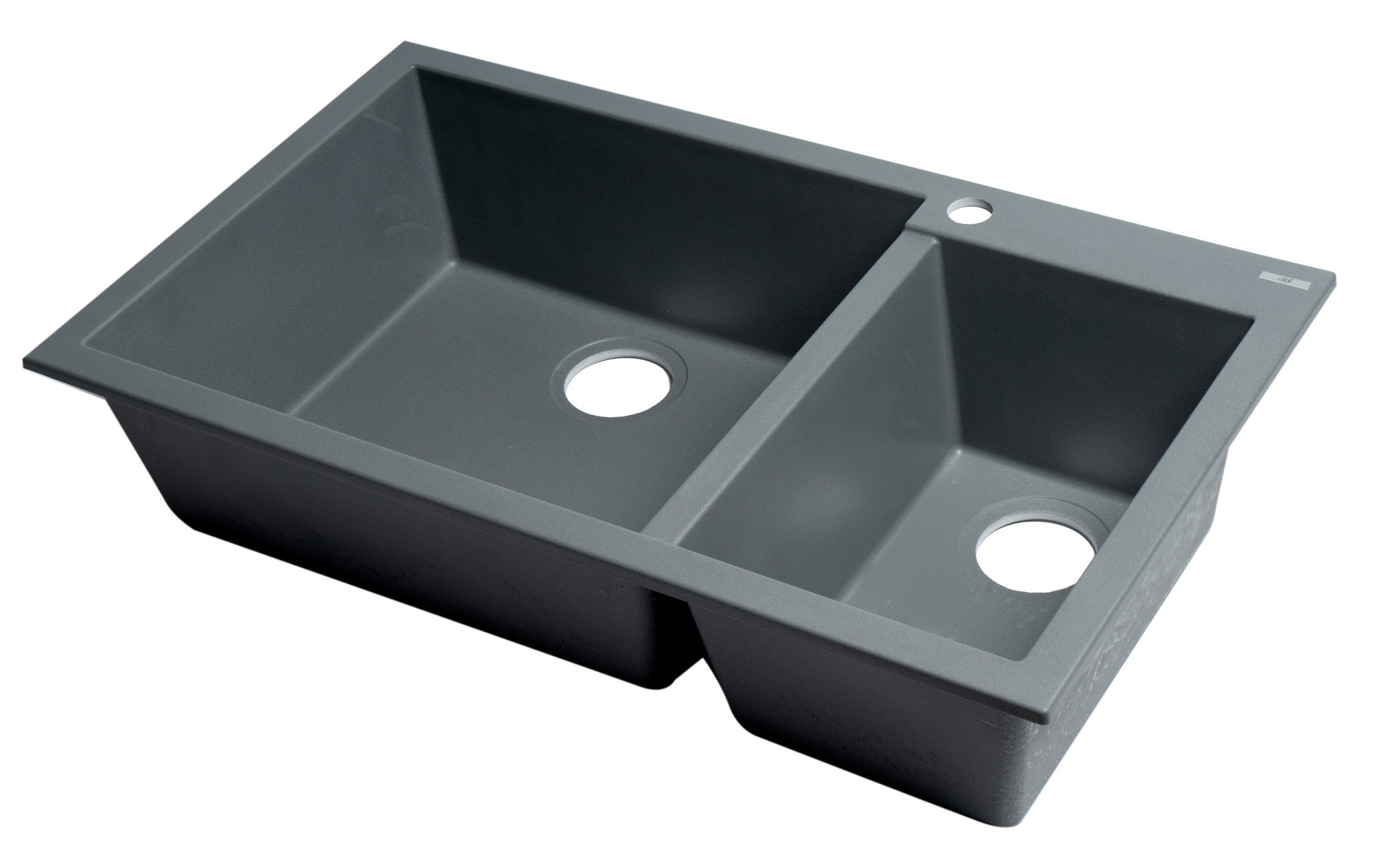 Alternate Image for ALFI brand AB3319DI-T Titanium 34" Double Bowl Drop In Granite Composite Kitchen Sink