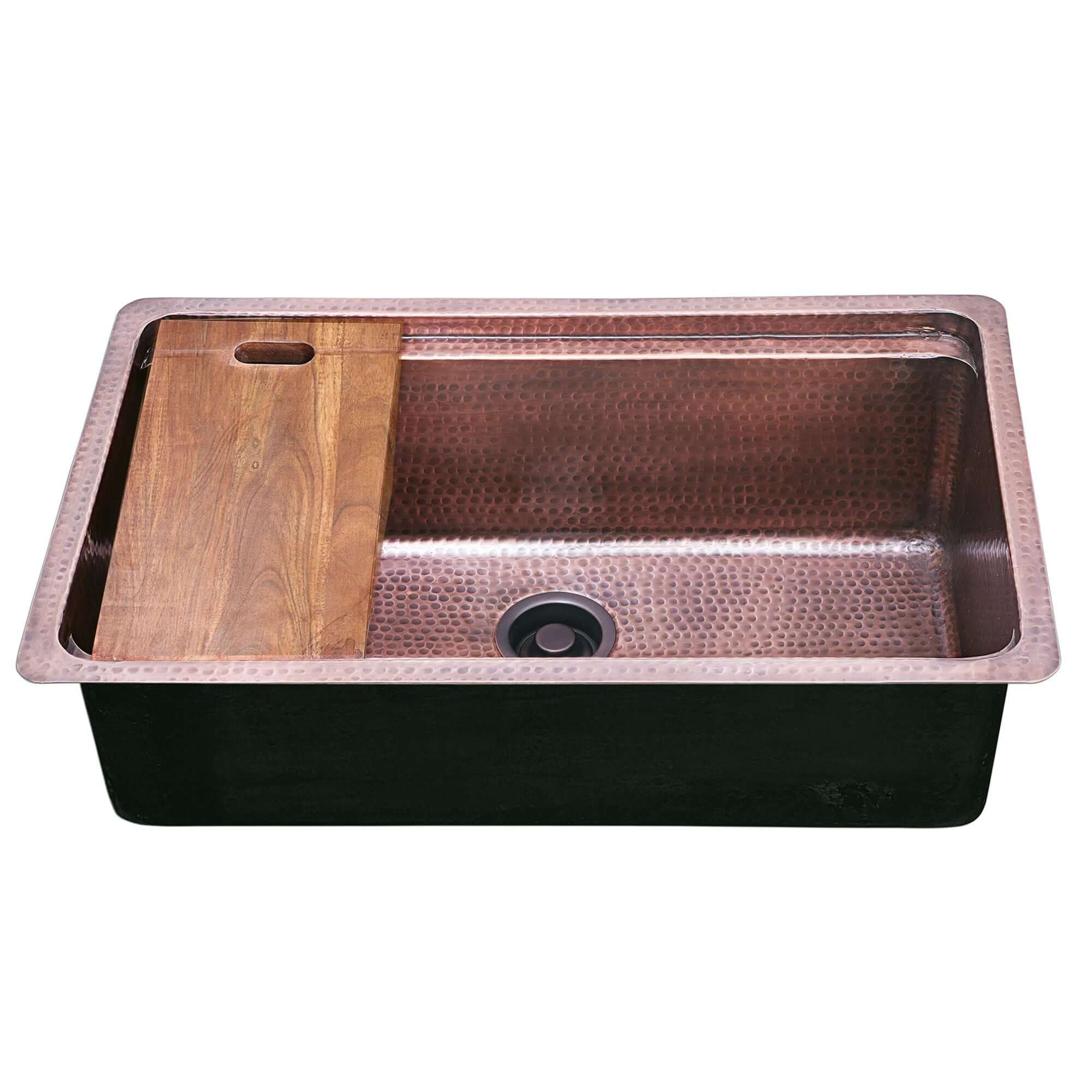 Alternate Image for Nantucket Sinks Brightwork Home 32" Dual Mount Copper Workstation Kitchen Sink with Accessories, 16 Gauge, KCH-PS-3220