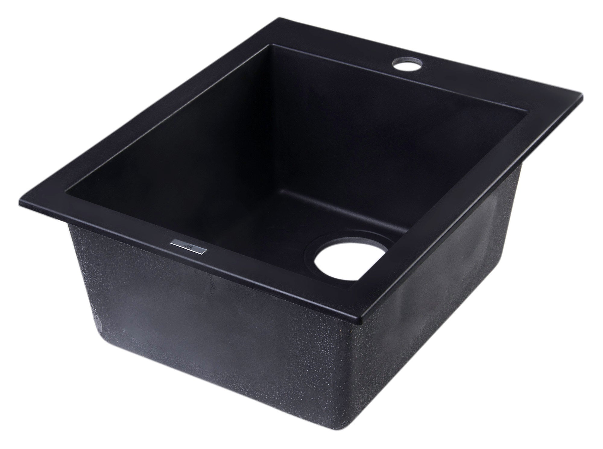Alternate Image for ALFI Black 17" Drop-In Rectangular Granite Composite Kitchen Prep Sink, AB1720DI-BLA