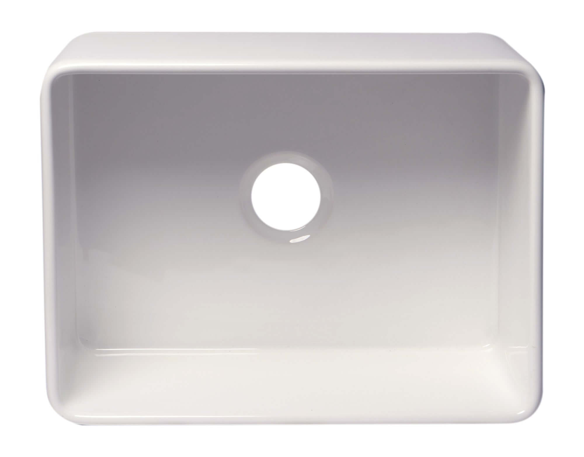 Alternate Image for ALFI brand 24" Fireclay Farmhouse Sink, White, No Faucet Hole, ABF2418-W