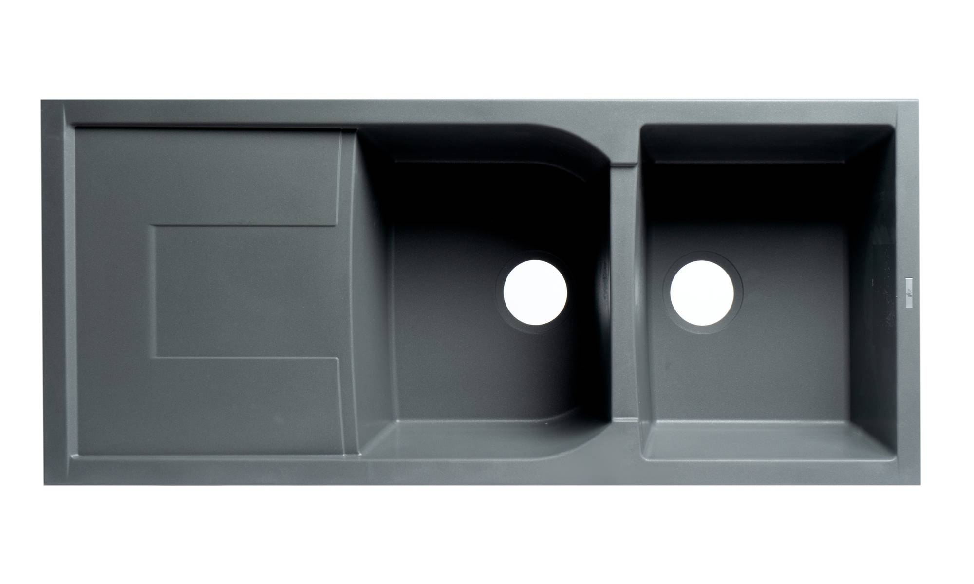 Alternate Image for ALFI brand AB4620DI-T Titanium 46" Double Bowl Granite Composite Kitchen Sink with Drainboard