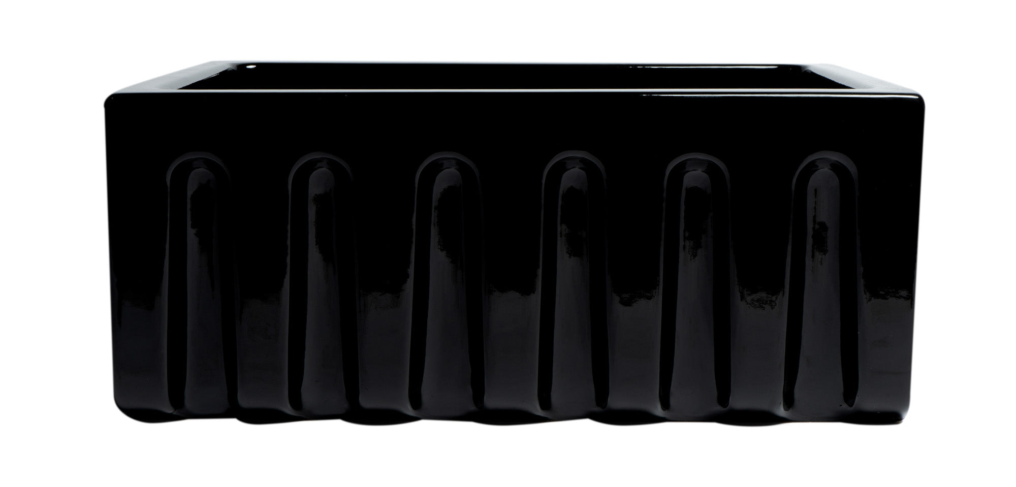 Alternate Image for ALFI 24" Single Bowl Fireclay Farmhouse Apron Sink, Black Gloss, Reversible, AB2418HS-BG