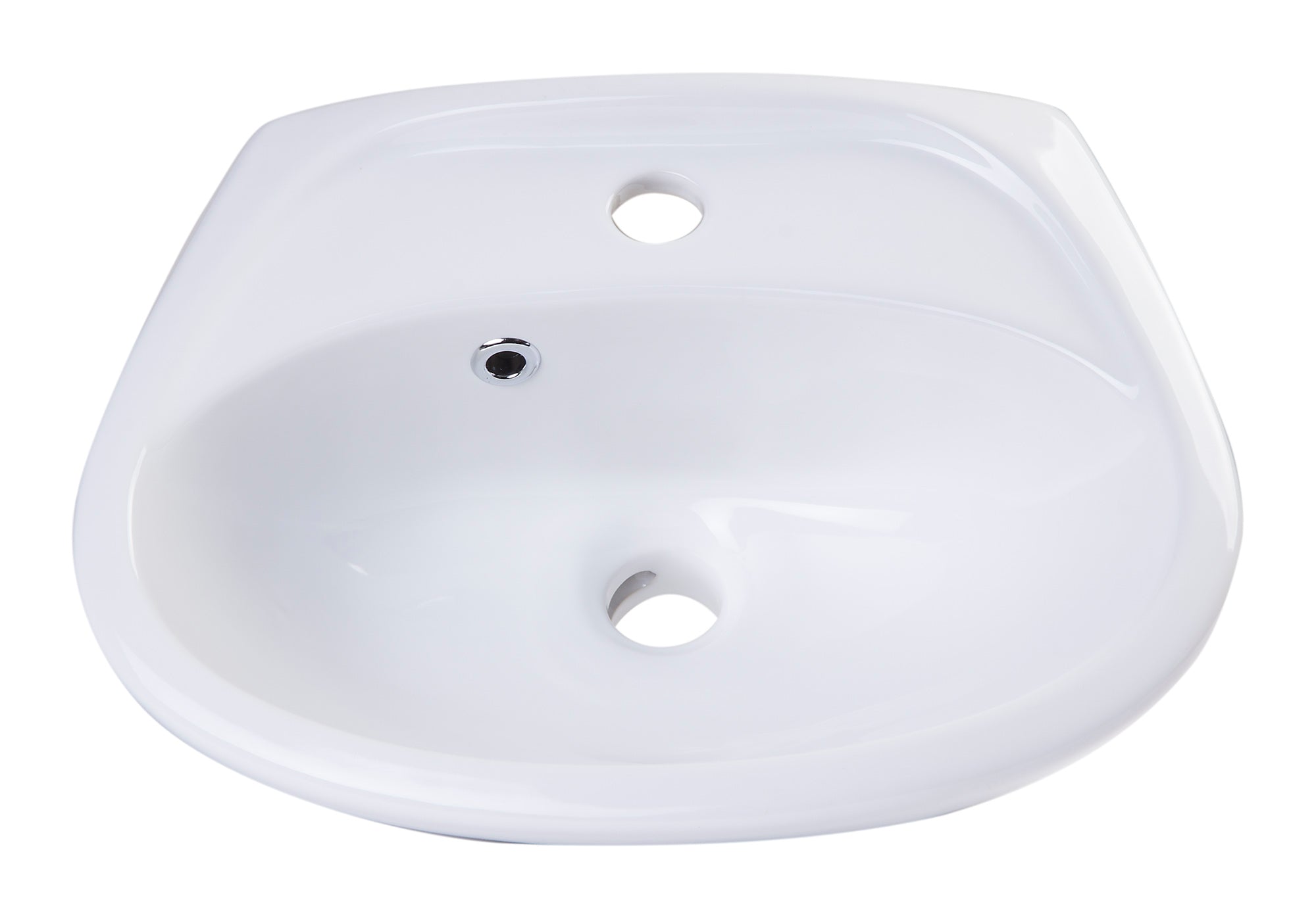 Alternate Image for ALFI White Small Porcelain Wall Mount Basin with Overflow, AB106