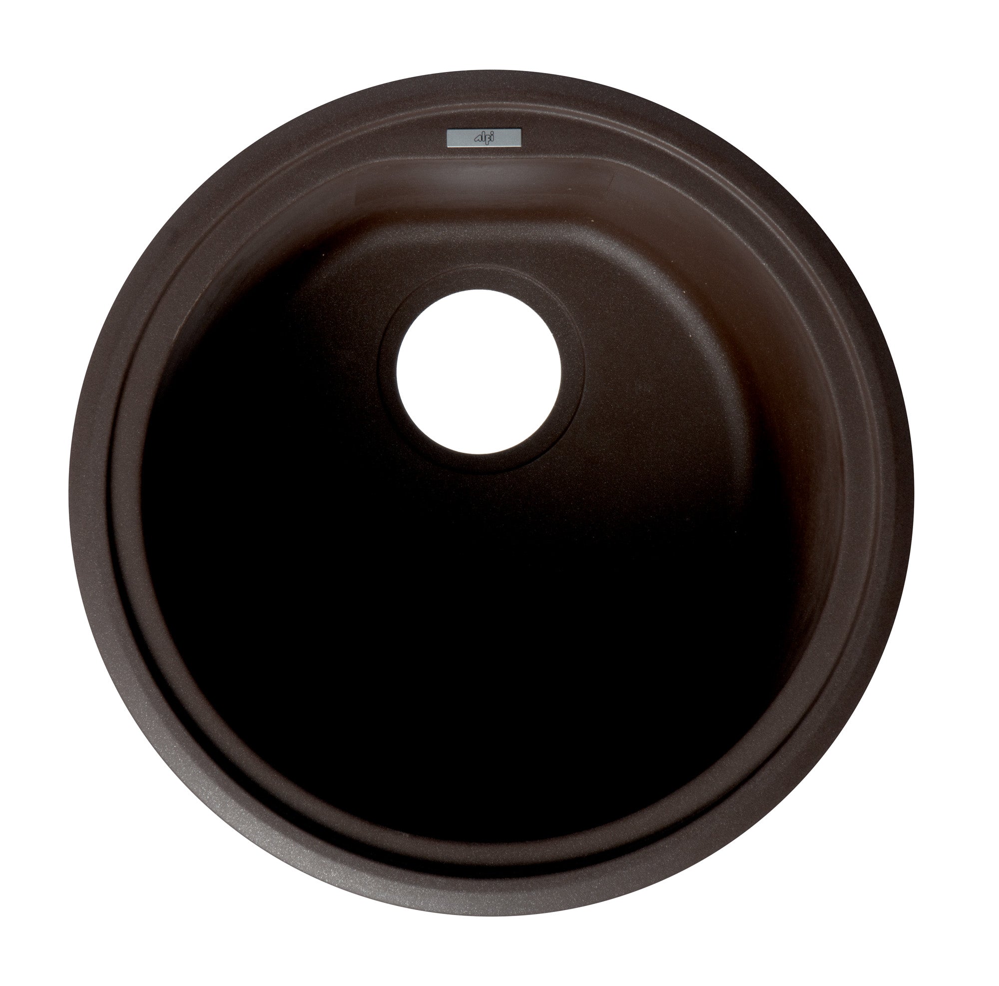 Alternate Image for ALFI brand AB1717UM-C Chocolate 17" Undermount Round Granite Composite Kitchen Prep Sink