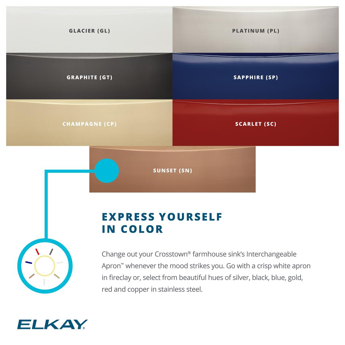 Alternate Image for Elkay Crosstown 36" Stainless Steel Farmhouse Kitchen Sink for Interchangeable Apron, 16 Gauge, Polished Satin, CTXF134179R