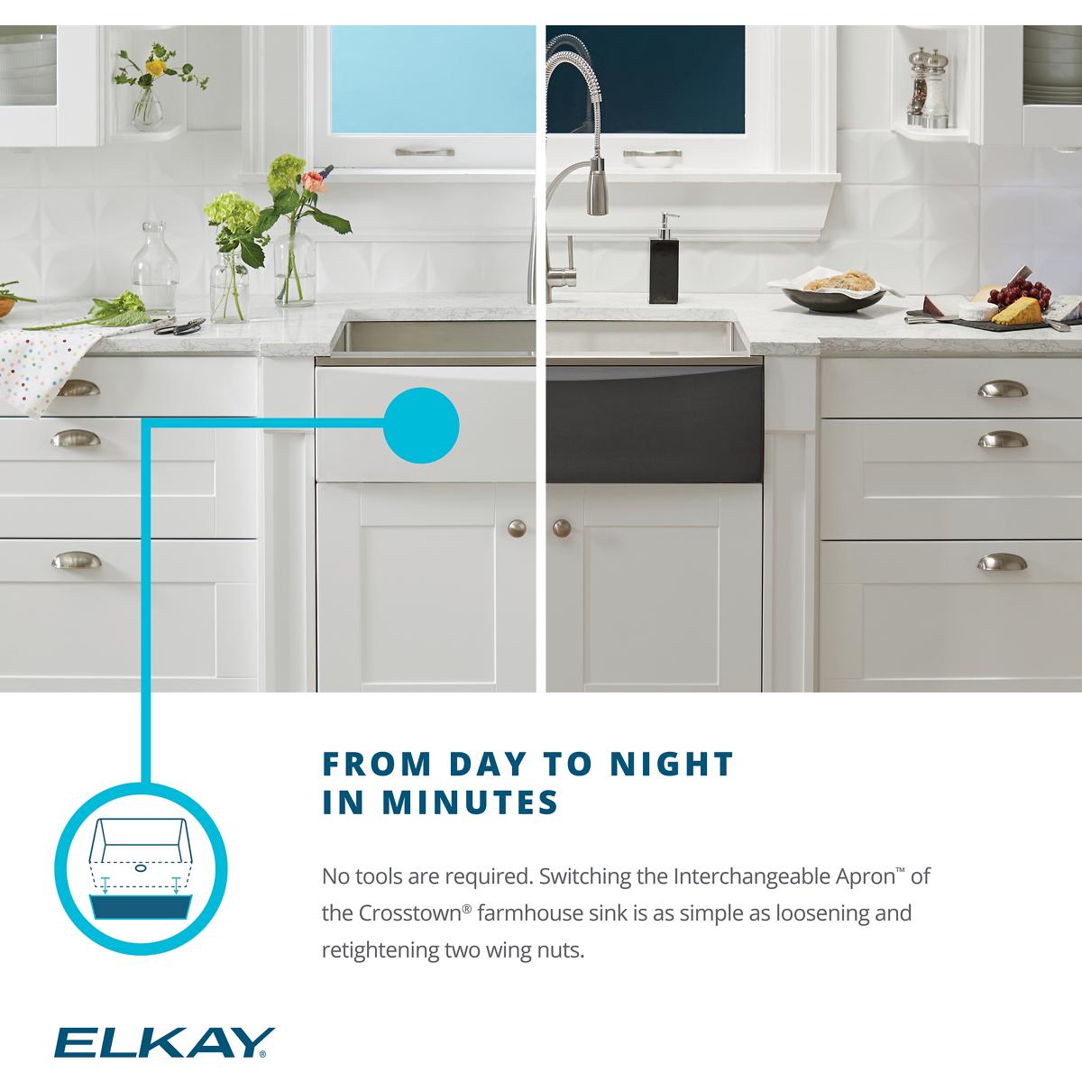 Alternate Image for Elkay CTXASN Crosstown Stainless Interchangeable Apron, Sunset