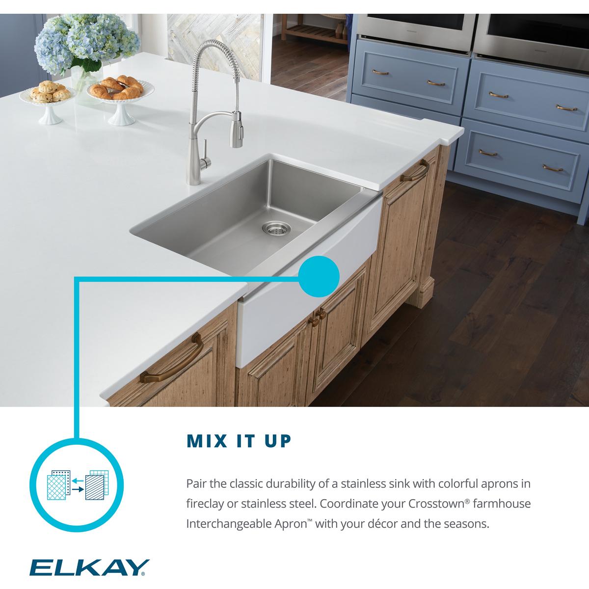 Alternate Image for Elkay CTXAGT Crosstown Stainless Interchangeable Apron, Graphite