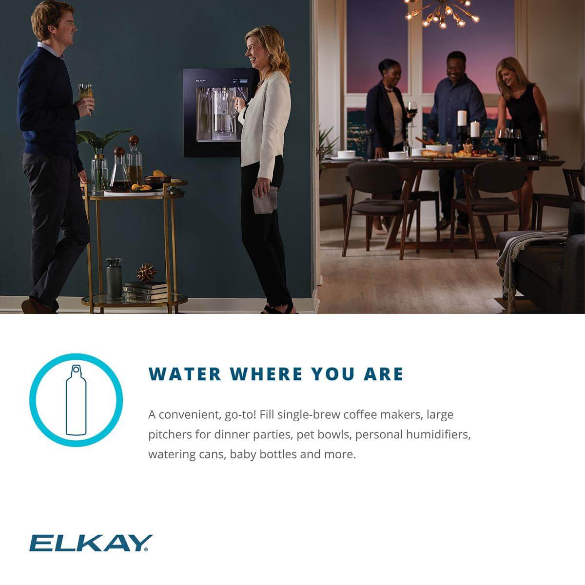 Alternate Image for Elkay LBWD00BKC ezH2O Liv Built-in Filtered Water Dispenser, Non-refrigerated, Midnight