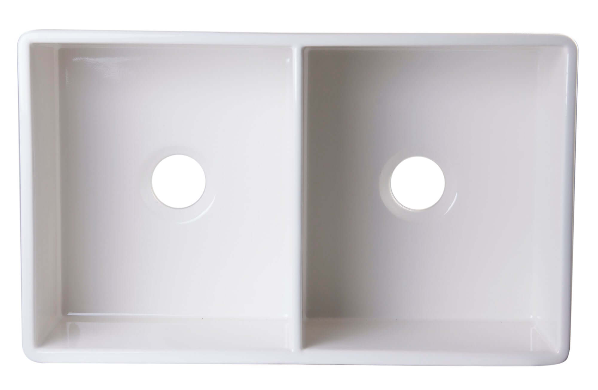 Alternate Image for ALFI 32" Double Bowl Fireclay Farmhouse Apron Sink, Biscuit, AB539-B