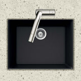Houzer 24" Composite Granite Undermount Single Bowl Kitchen Sink, Black, G-100U MIDNITE - The Sink Boutique