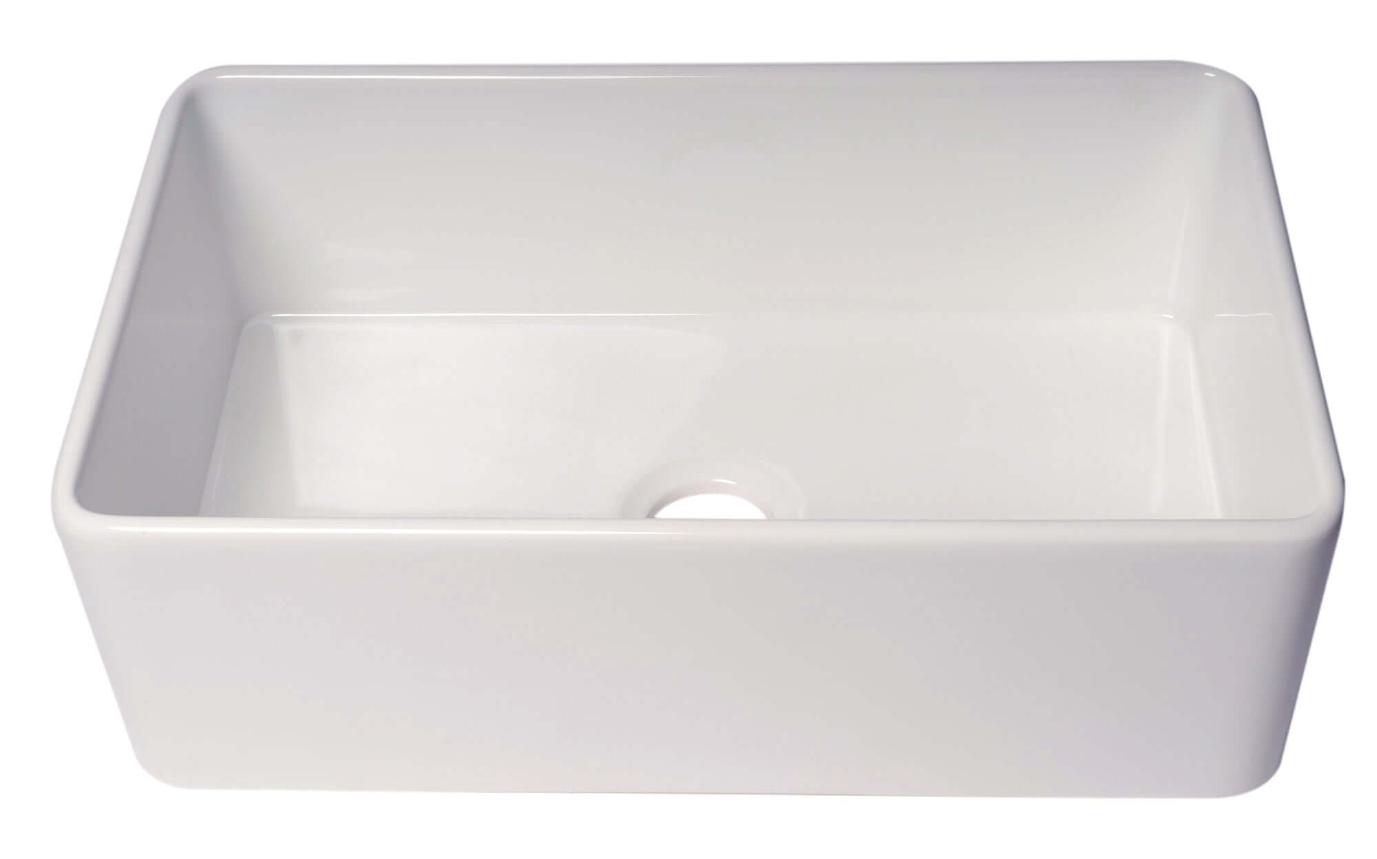 Alternate Image for ALFI brand 30" Fireclay Farmhouse Sink, White, ABF3018-W
