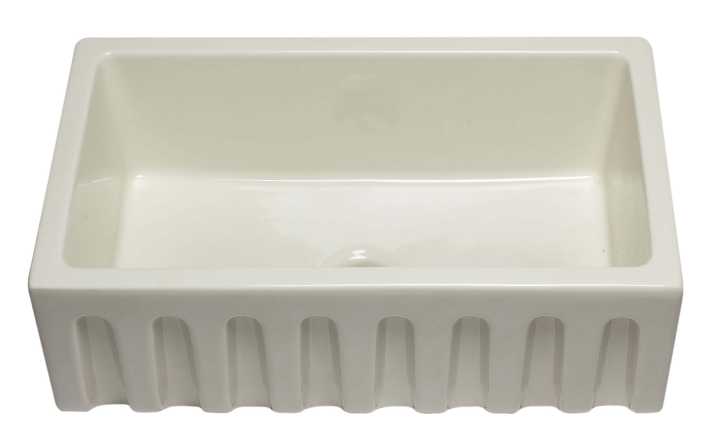 ALFI 30" Single Bowl Fireclay Farmhouse Apron Sink, Biscuit, Reversible, AB3018HS-B