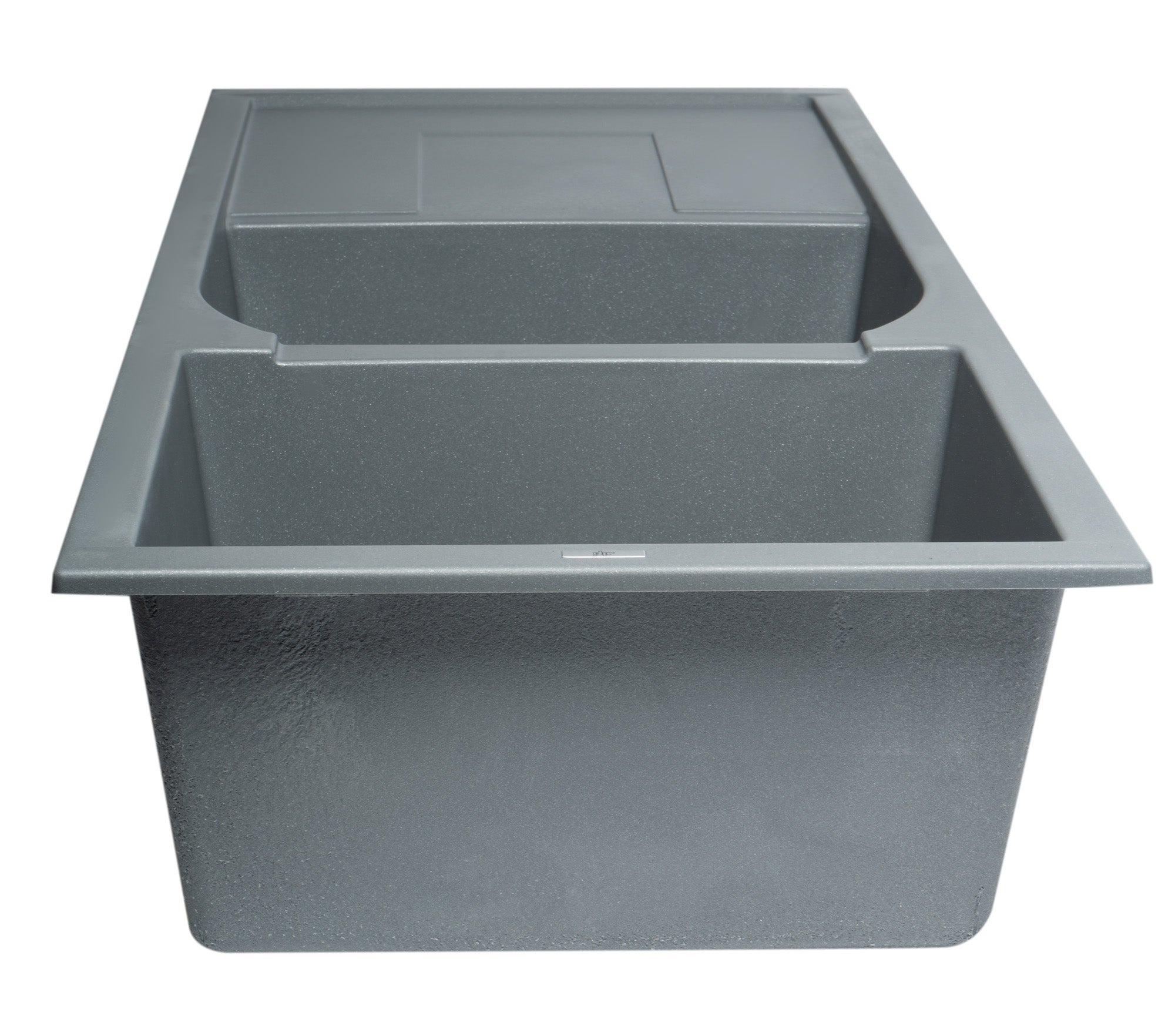 Alternate Image for ALFI brand AB4620DI-T Titanium 46" Double Bowl Granite Composite Kitchen Sink with Drainboard