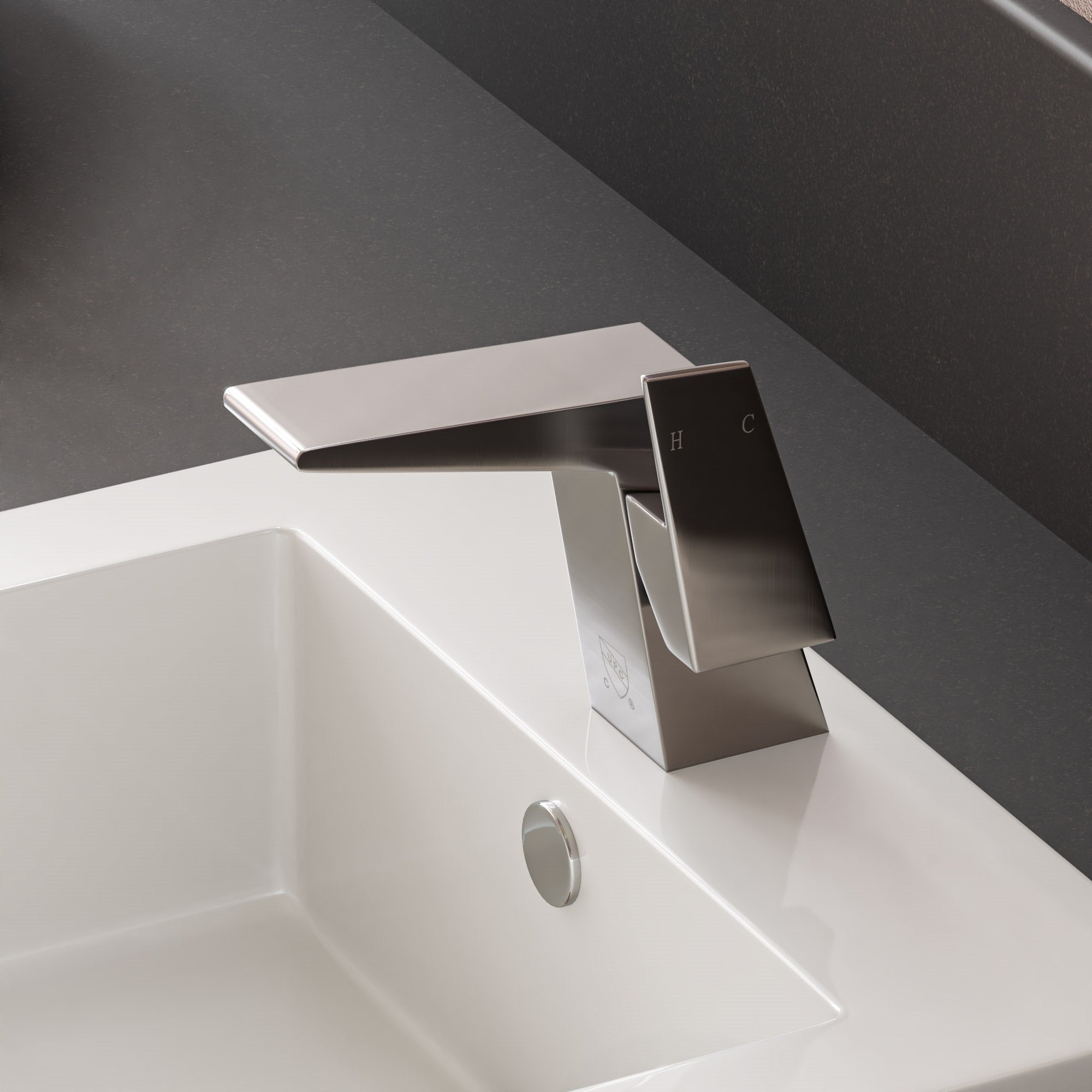 Alternate Image for ALFI Brushed Nickel Modern Single Hole Bathroom Faucet, AB1470-BN