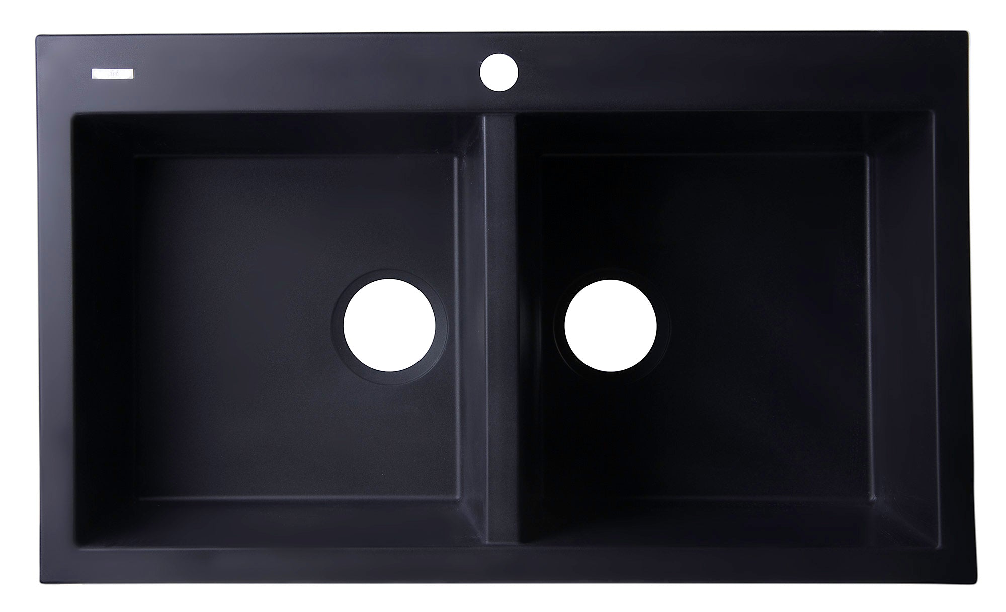 Alternate Image for ALFI Black 34" Drop-In Double Bowl Granite Composite Kitchen Sink, AB3420DI-BLA