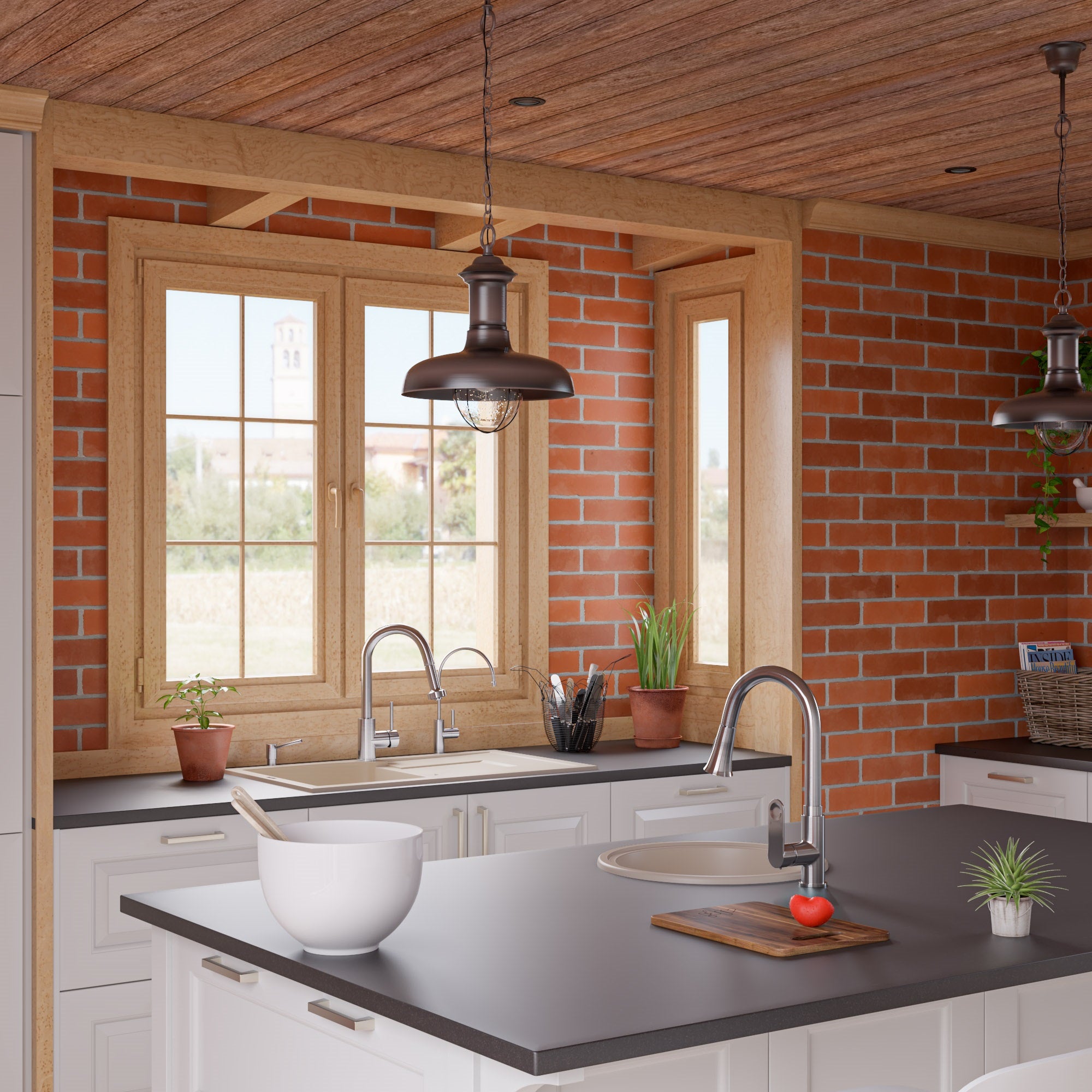 Alternate Image for ALFI Biscuit 17" Drop-In Round Granite Composite Kitchen Prep Sink, AB1717DI-B