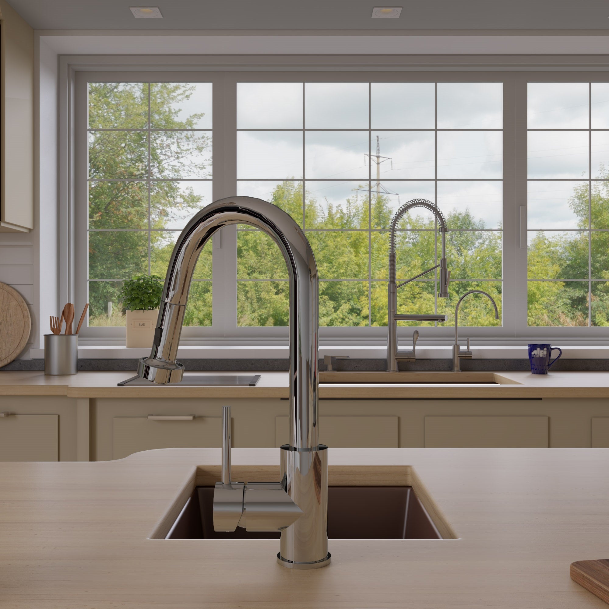 Alternate Image for ALFI brand AB1720UM-C Chocolate 17" Undermount Rectangular Granite Composite Kitchen Prep Sink
