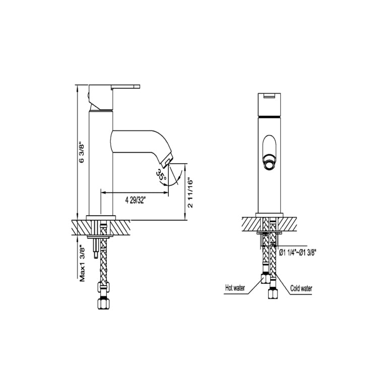 Dawn 6" 1.2 GPM Bathroom Faucet, Chrome, AB67 1540C - The Sink Boutique