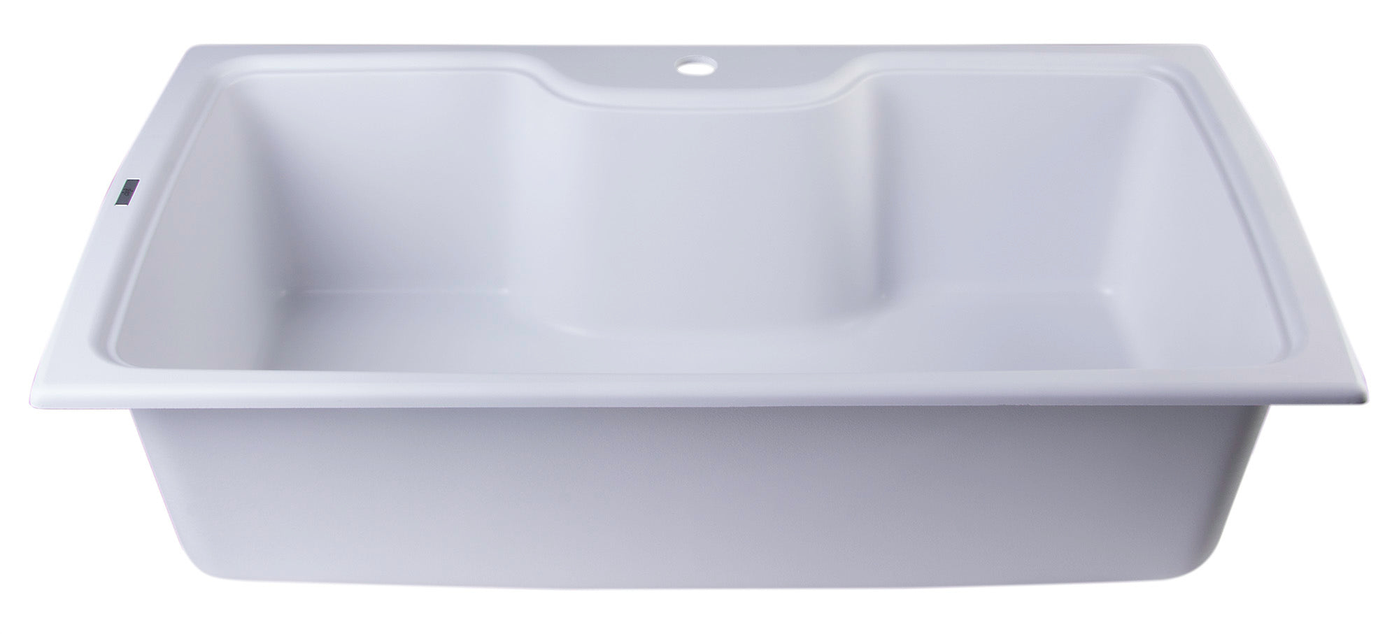 Alternate Image for ALFI White 35" Drop-In Single Bowl Granite Composite Kitchen Sink, AB3520DI-W