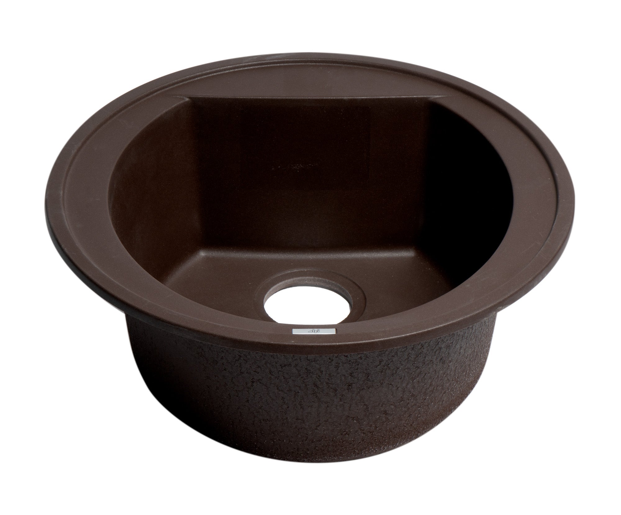 Alternate Image for ALFI brand AB2020DI-C Chocolate 20" Drop-In Round Granite Composite Kitchen Prep Sink