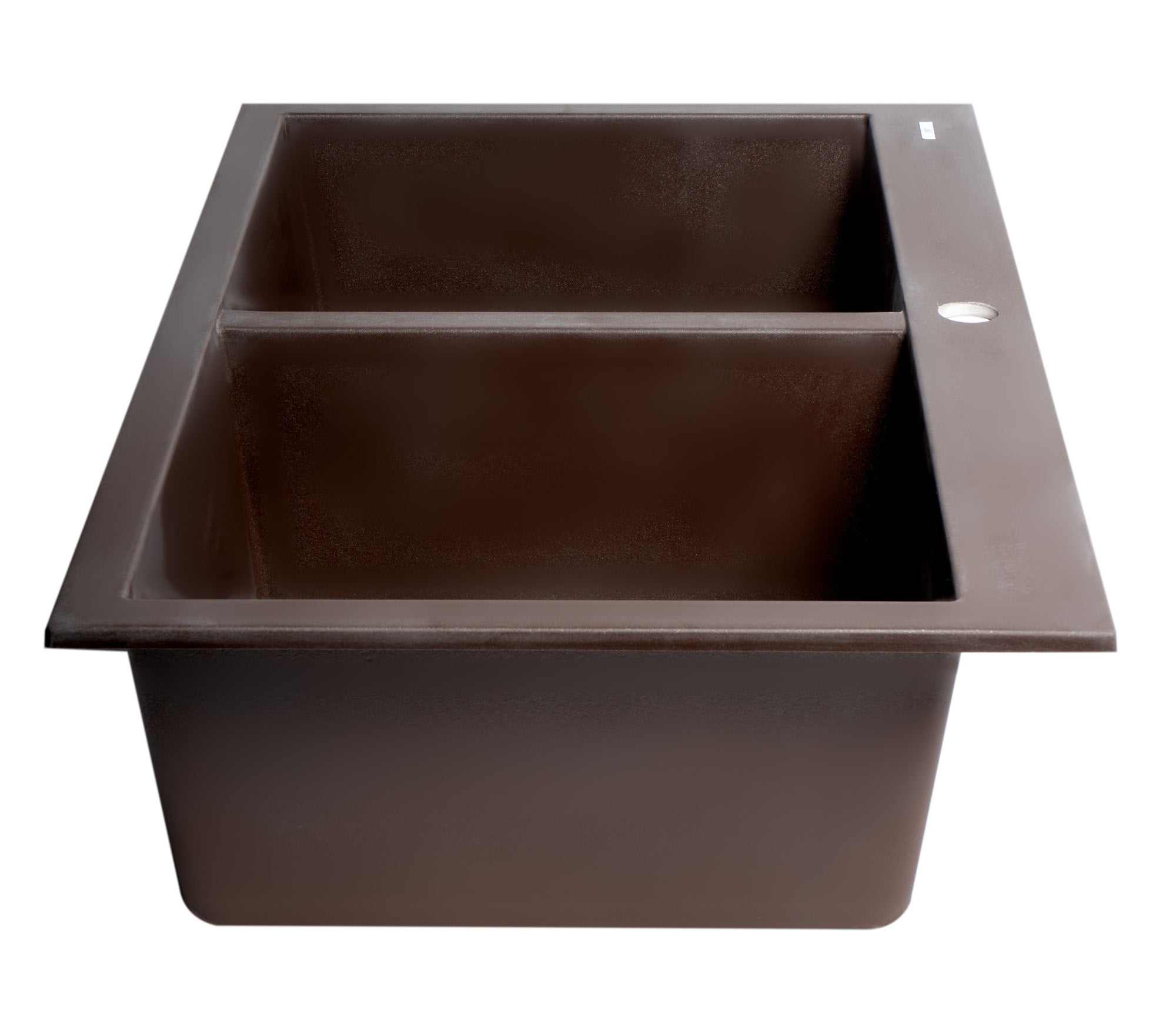 Alternate Image for ALFI brand AB3420DI-C Chocolate 34" Drop-In Double Bowl Granite Composite Kitchen Sink