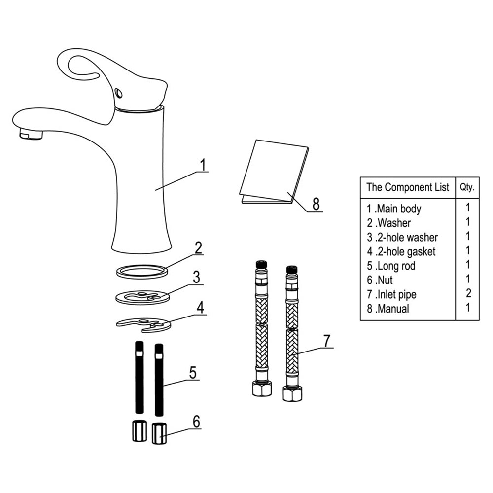 Alternate Image for ALFI Brushed Nickel Single Lever Bathroom Faucet, AB1295-BN