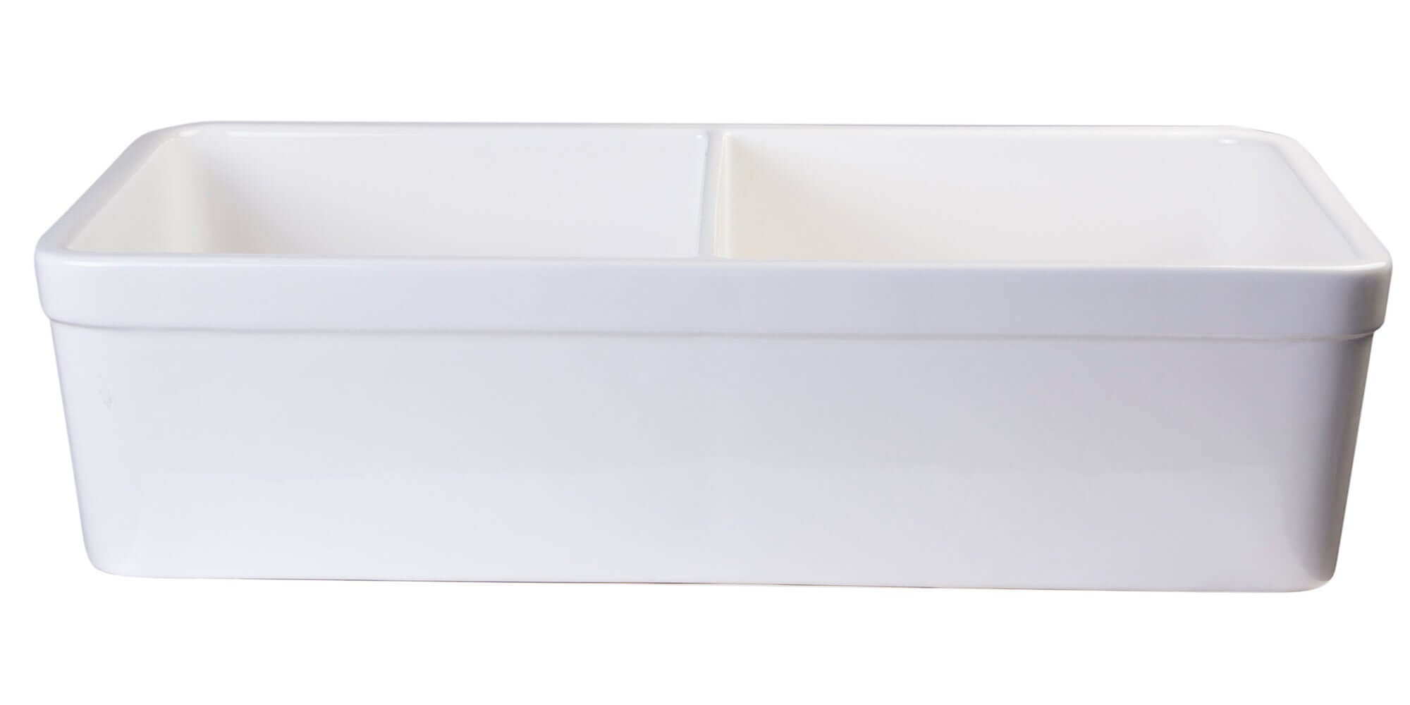 Alternate Image for ALFI 32" Double Bowl Fireclay Farmhouse Apron Sink, White, AB512-W