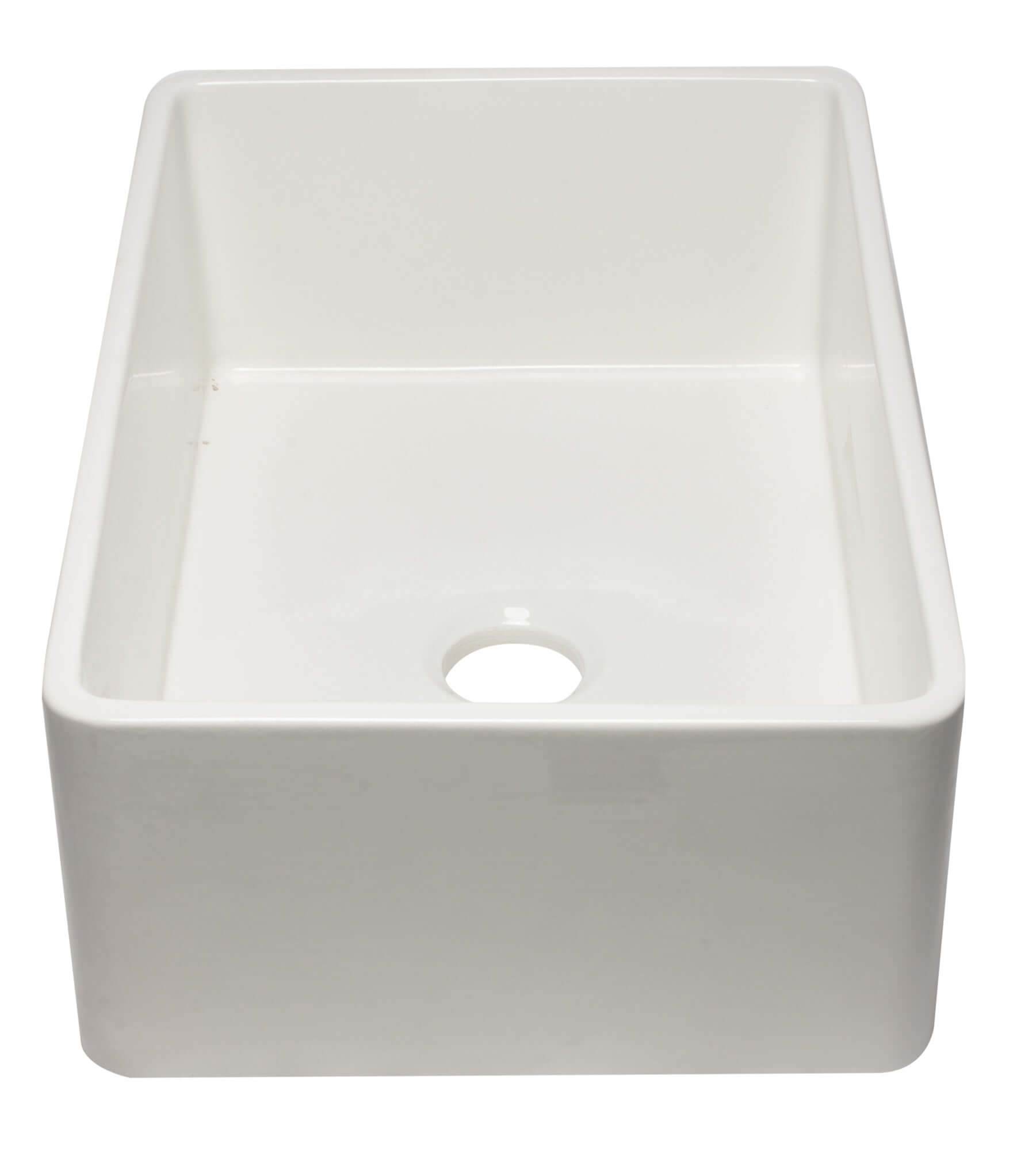 Alternate Image for ALFI 30" Single Bowl Fireclay Farmhouse Apron Sink, White, AB3020SB-W