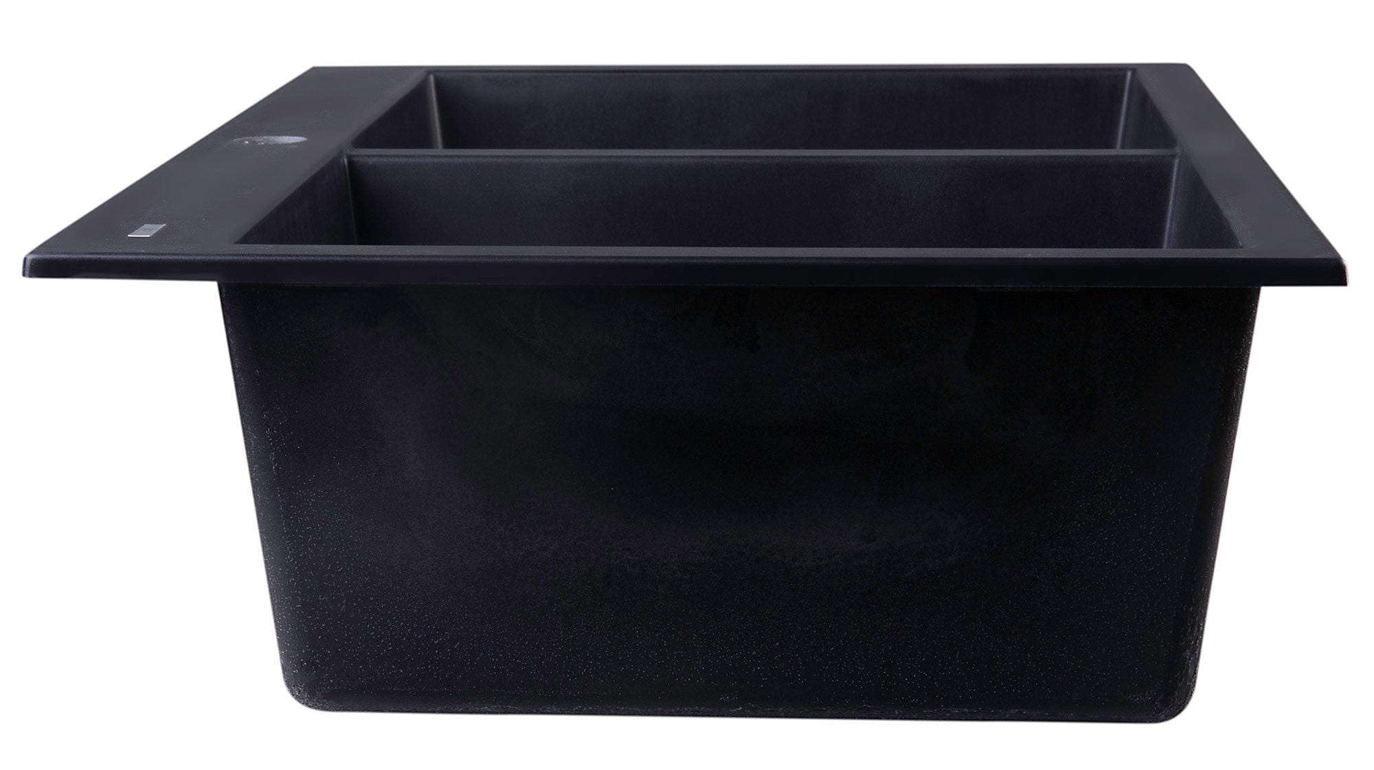 Alternate Image for ALFI Black 34" Drop-In Double Bowl Granite Composite Kitchen Sink, AB3420DI-BLA