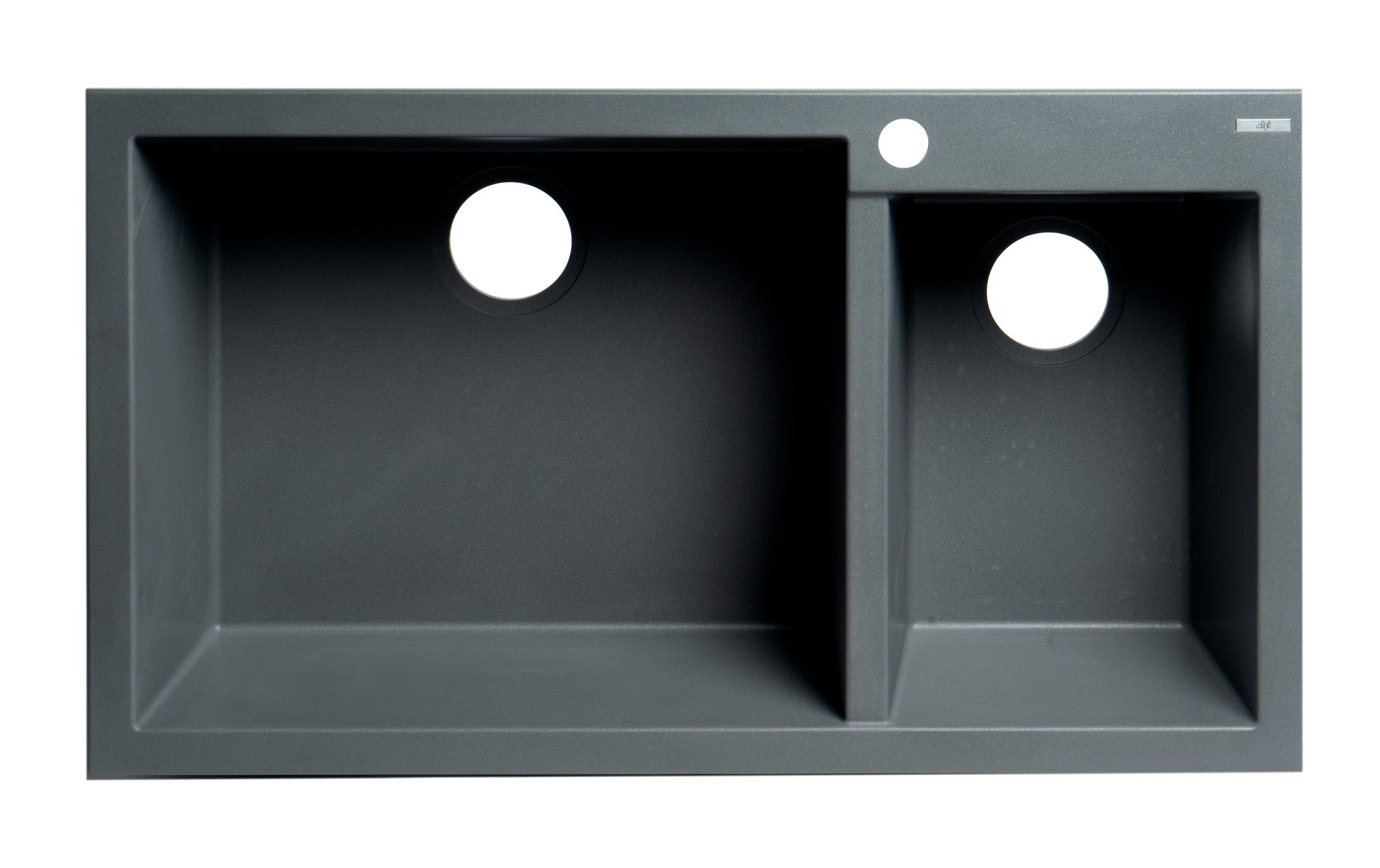 Alternate Image for ALFI brand AB3319DI-T Titanium 34" Double Bowl Drop In Granite Composite Kitchen Sink