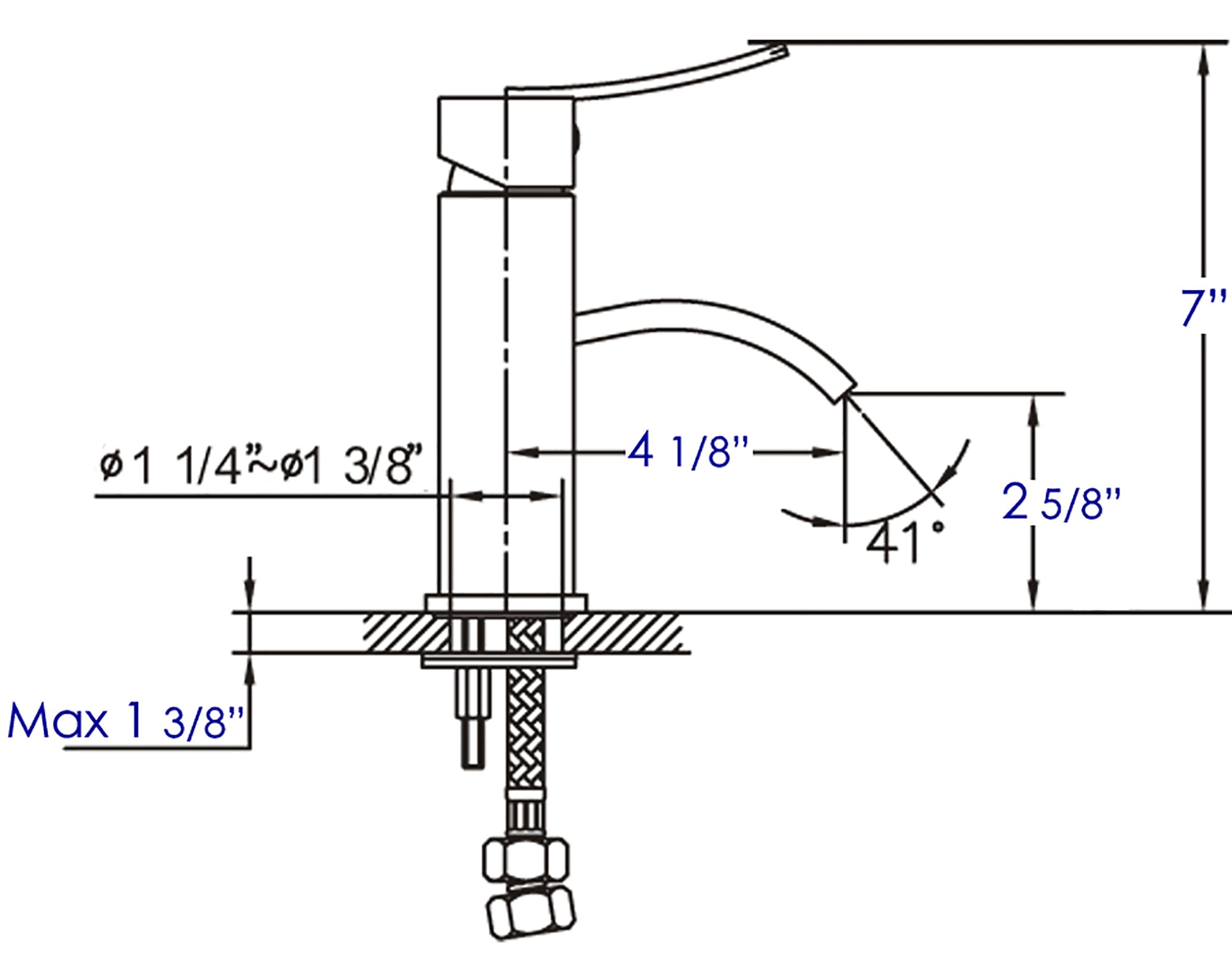 ALFI Brushed Nickel Square Body Curved Spout Single Lever Bathroom Faucet, AB1258-BN - The Sink Boutique