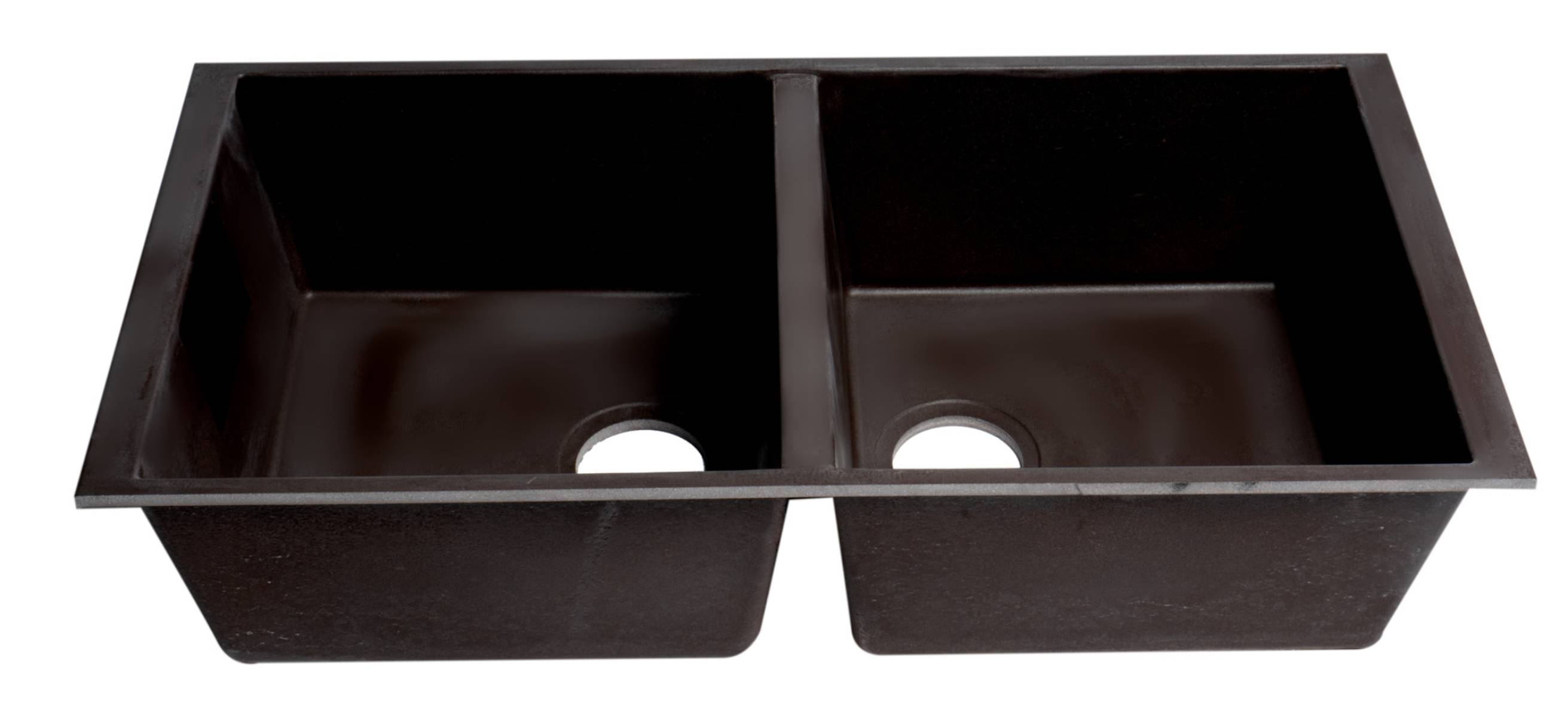 Alternate Image for ALFI brand AB3420UM-C Chocolate 34" Undermount Double Bowl Granite Composite Kitchen Sink