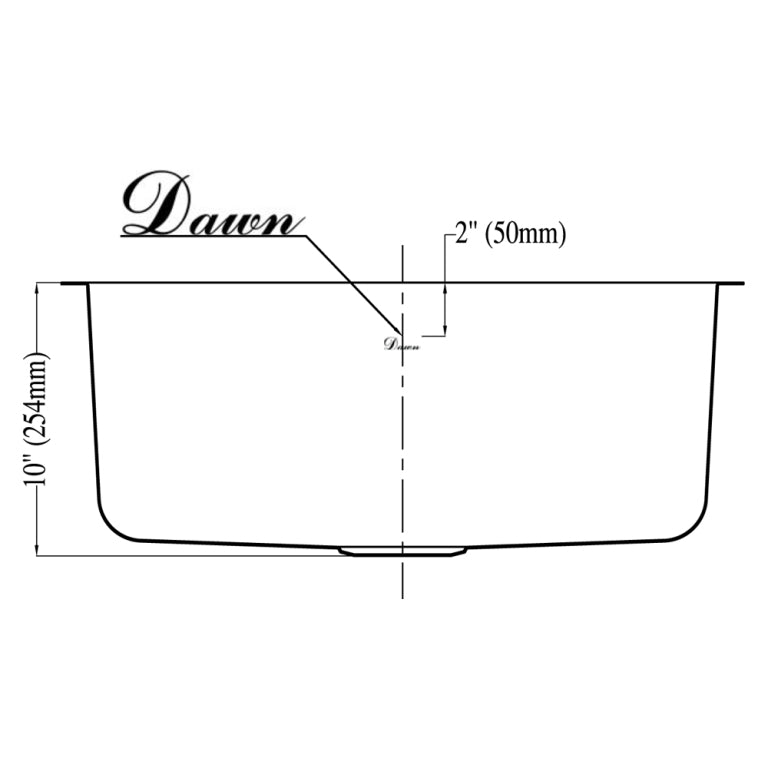 Alternate Image for Dawn 25" Stainless Steel Undermount Kitchen Sink, ASU2316