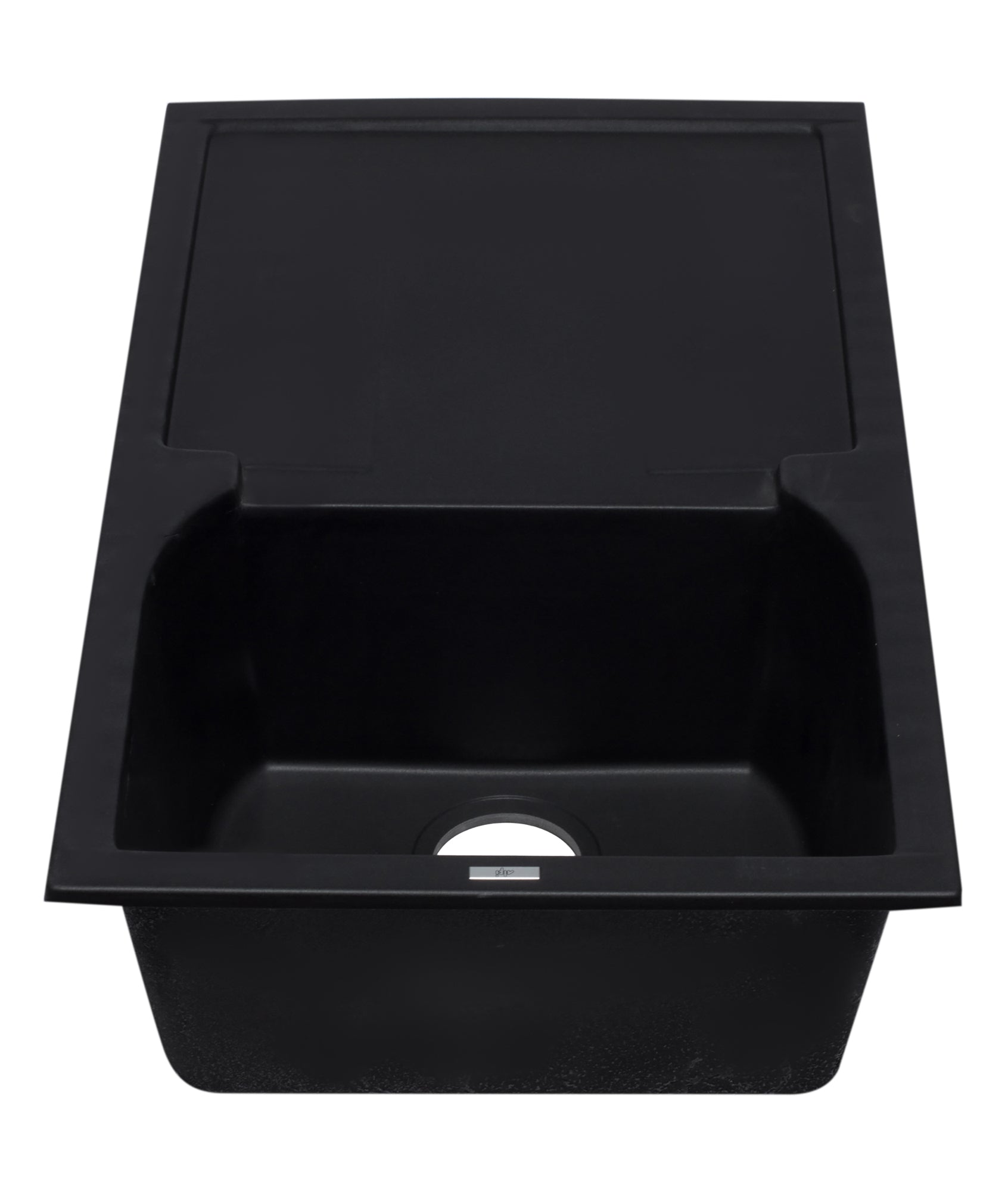 Alternate Image for ALFI 34" Single Bowl Granite Composite Kitchen Sink with Drainboard, Black, AB1620DI-BLA